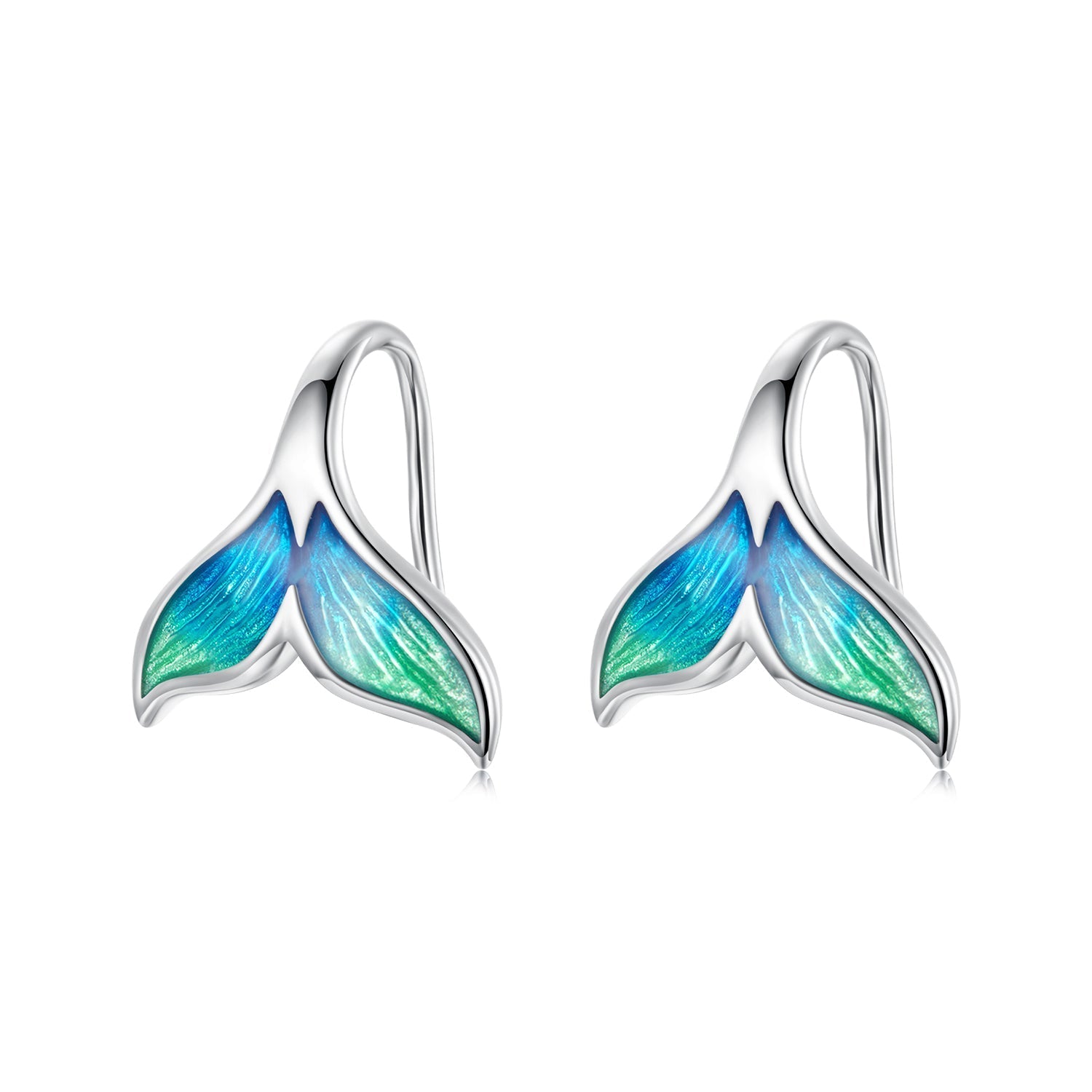 925 Sterling Silver White Gold Plated Enamel Earrings for Women DestGlow