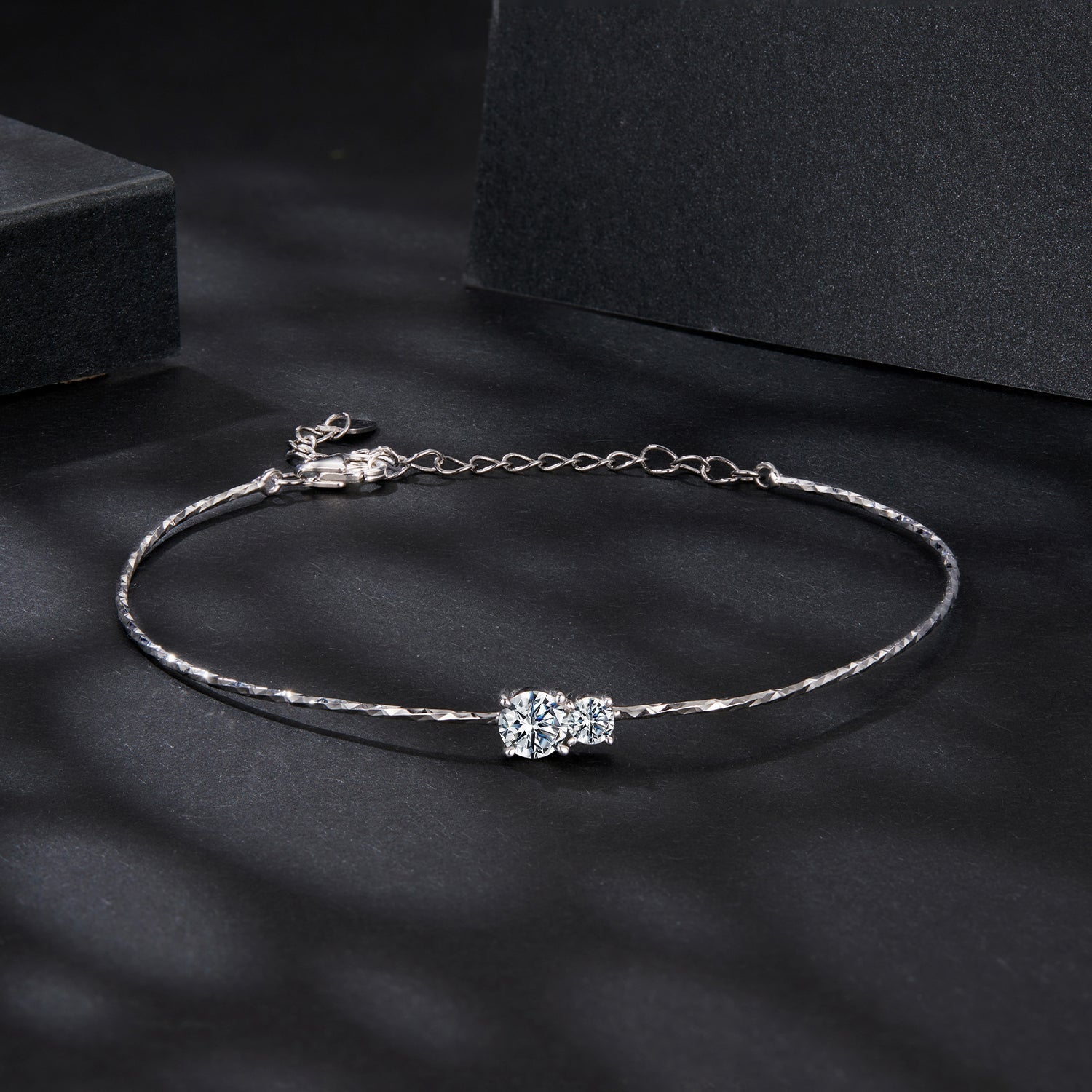925 Sterling Silver 0.2 Carat Genuine Moissanite Bracelet for Women DestGlow