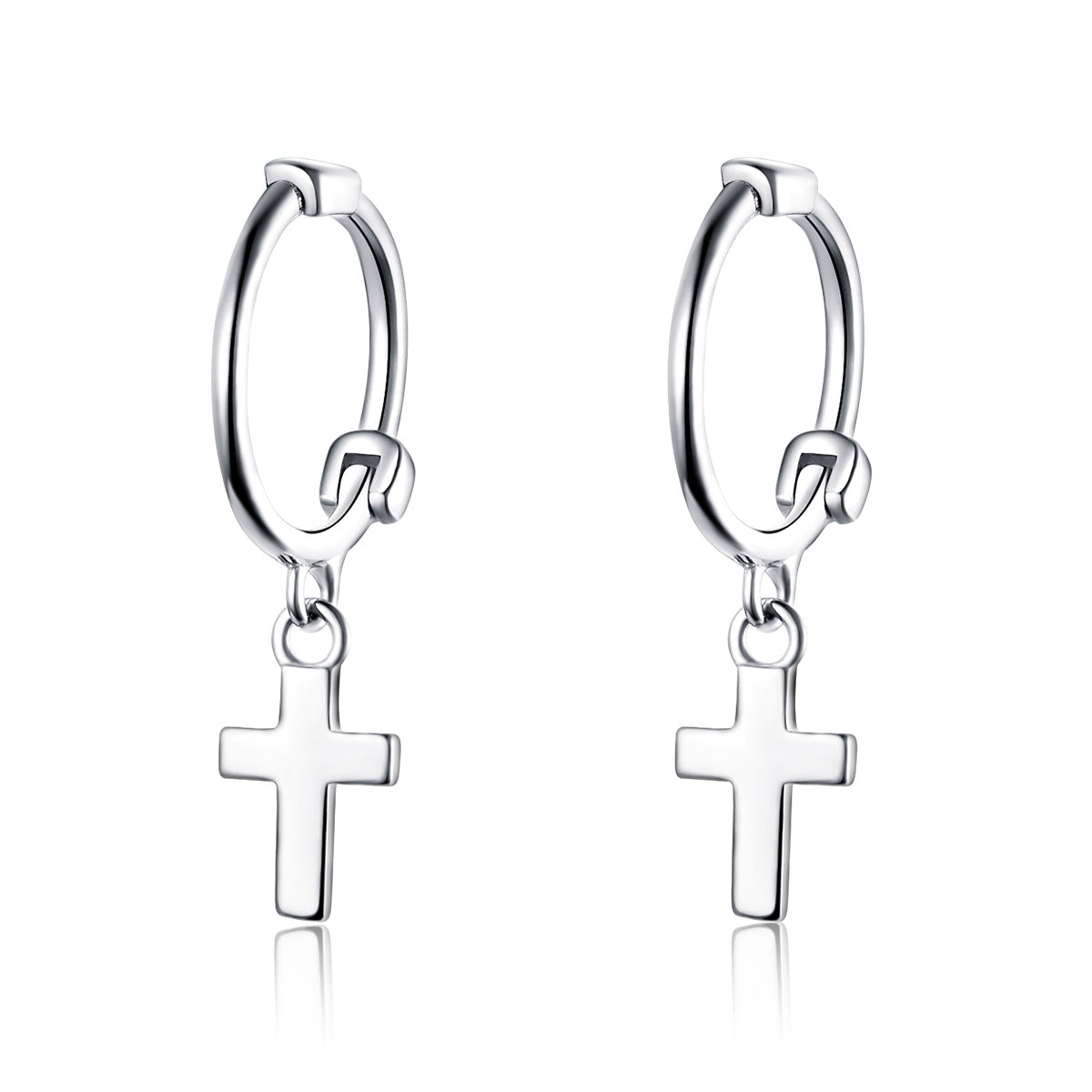 925 Sterling Silver Earrings Plated Platinum 1.9*0.5cm for Women DestGlow