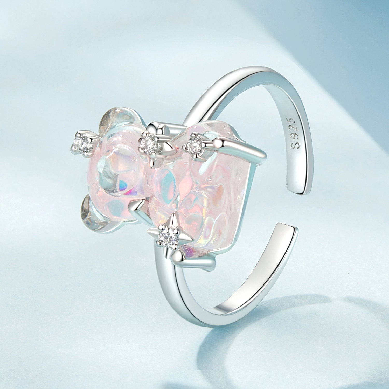 925 Sterling Silver Ring with Pavé Setting CZ for Women DestGlow