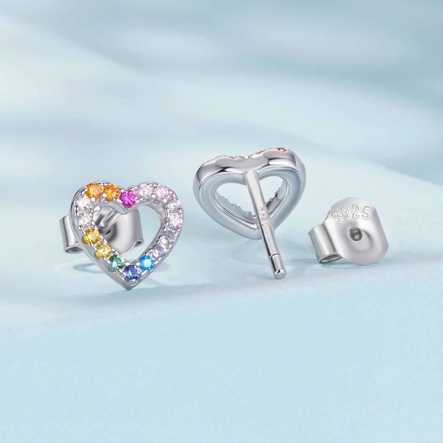 925 Sterling Silver Earrings with Pavé Setting and CZ DestGlow
