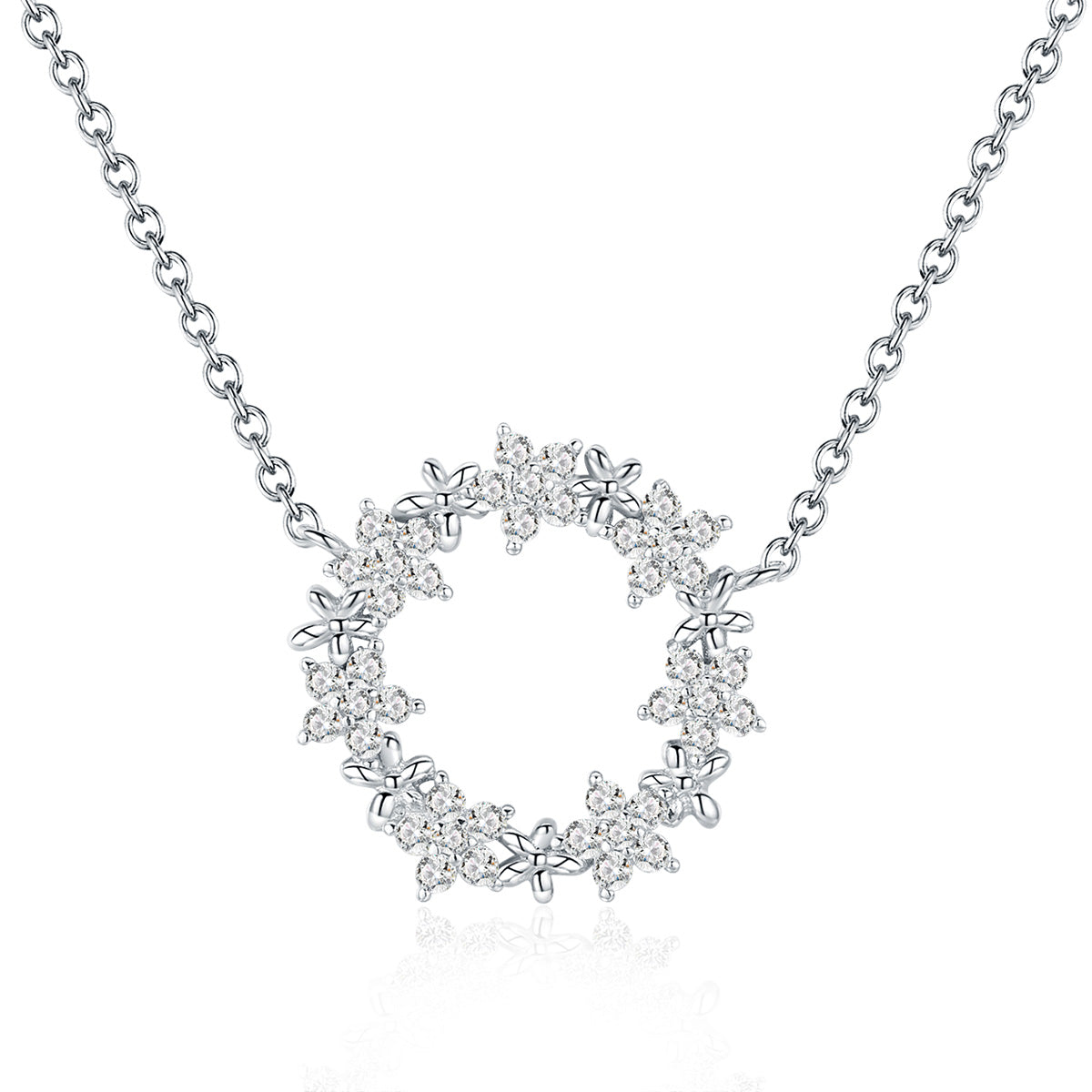 925 Sterling Silver Necklace with Pendant 1.6cm for Women DestGlow