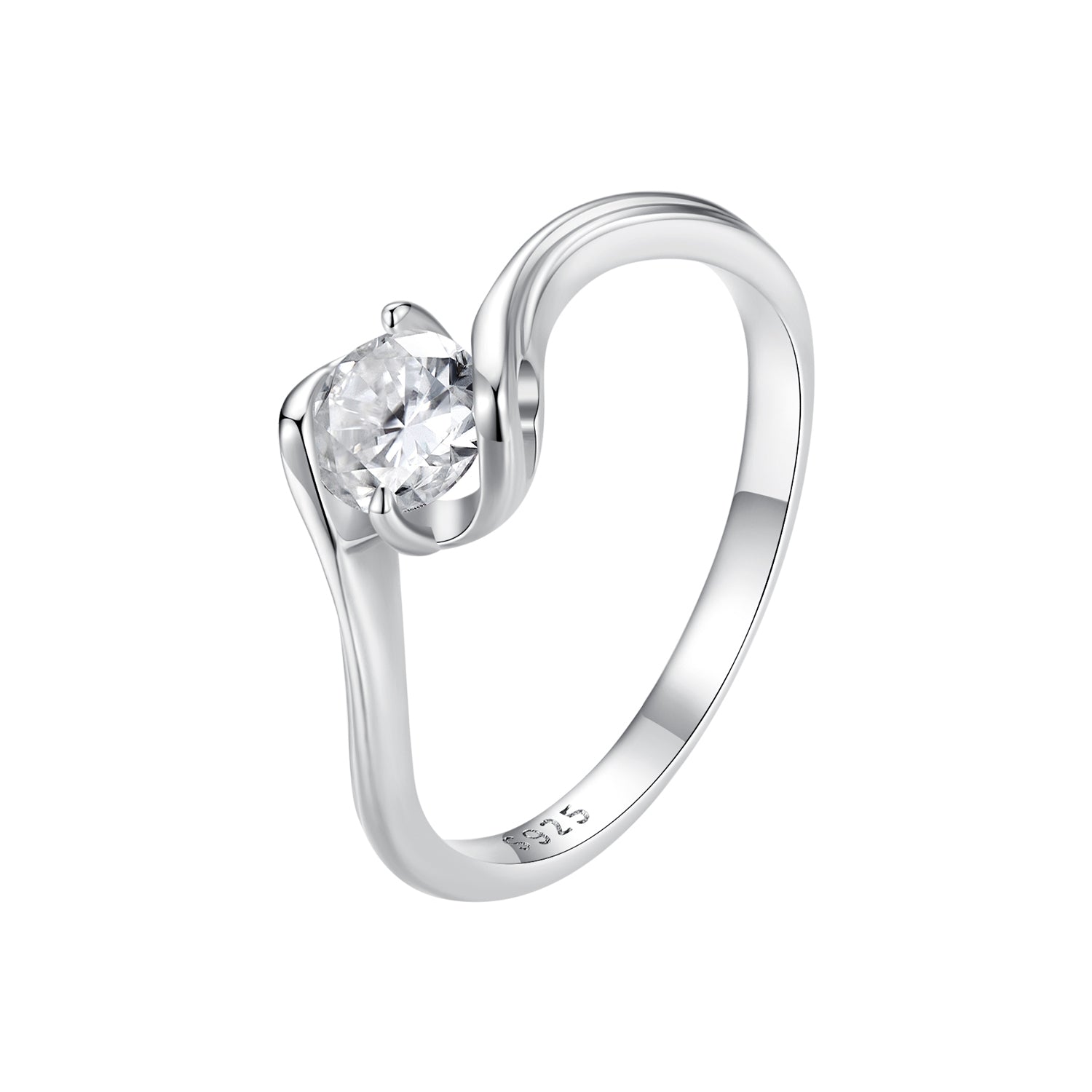 925 Sterling Silver 5mm Moissanite Ring for Women DestGlow