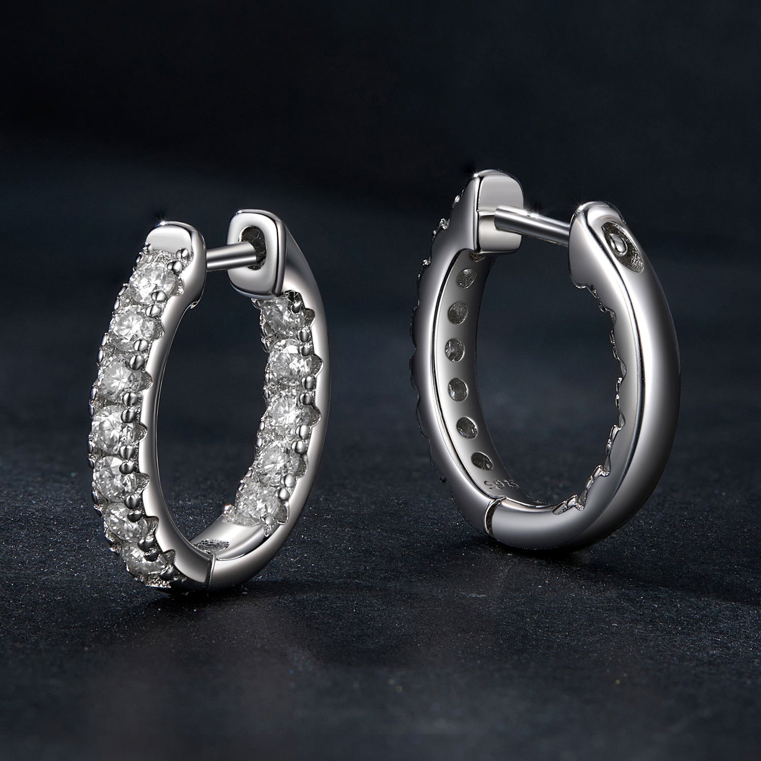 925 Sterling Silver 0.023 Carat Moissanite Earrings for Women DestGlow