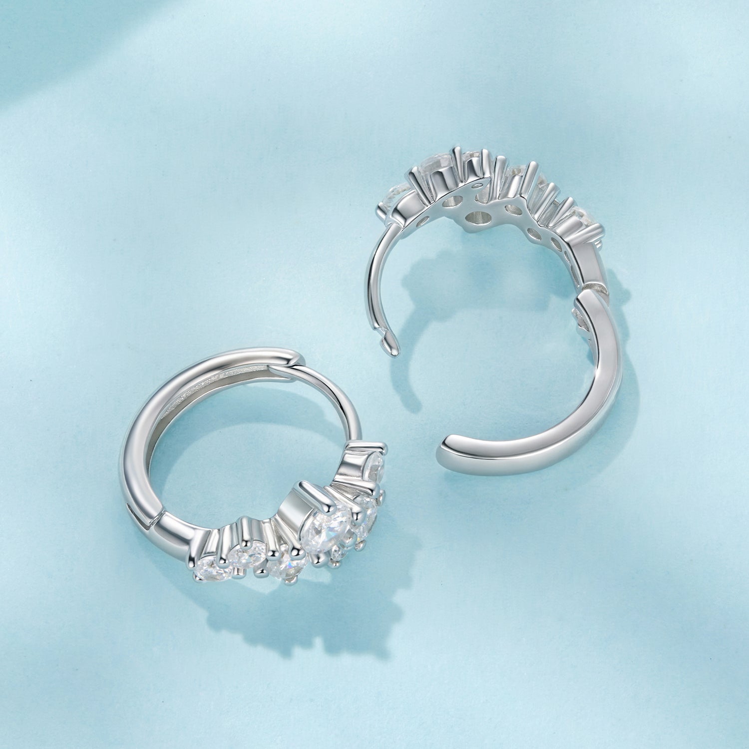 925 Sterling Silver Earrings with CZ White Gold Plating DestGlow