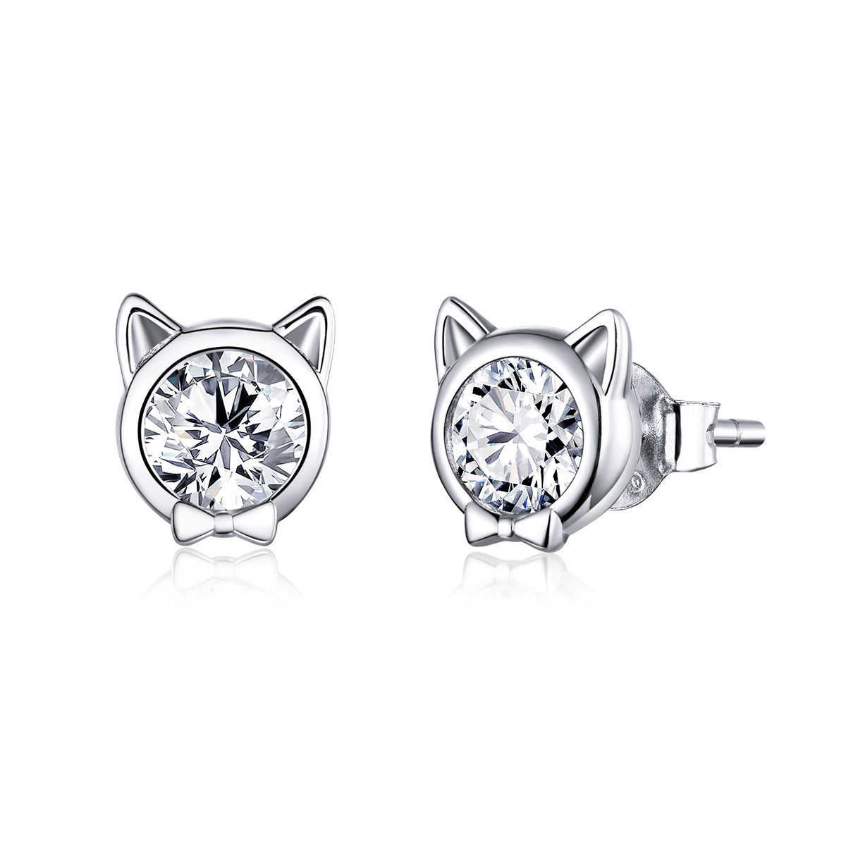 925 Sterling Silver Plated Platinum CZ Earrings for Women DestGlow