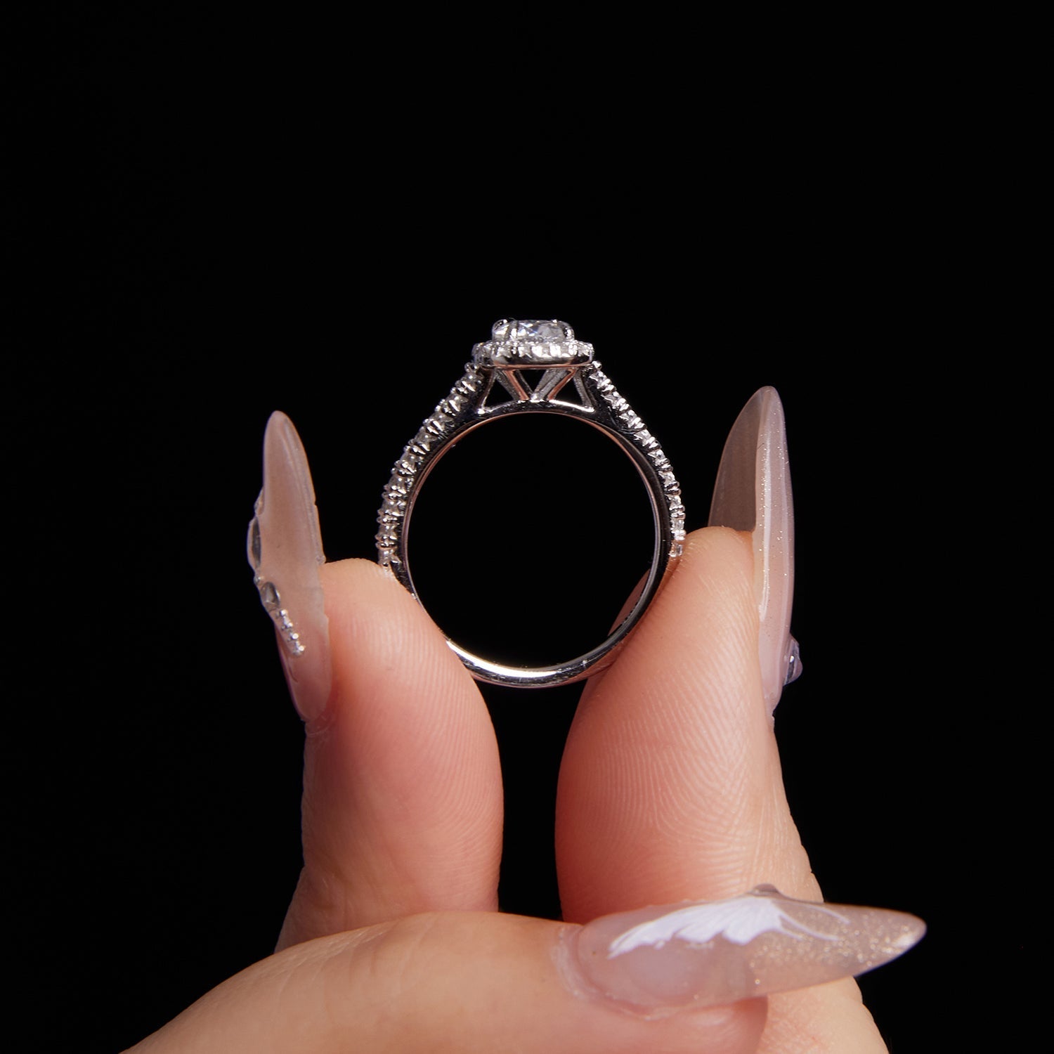 925 Sterling Silver Moissanite 0.5 Carat Ring for Women - Size 6 DestGlow
