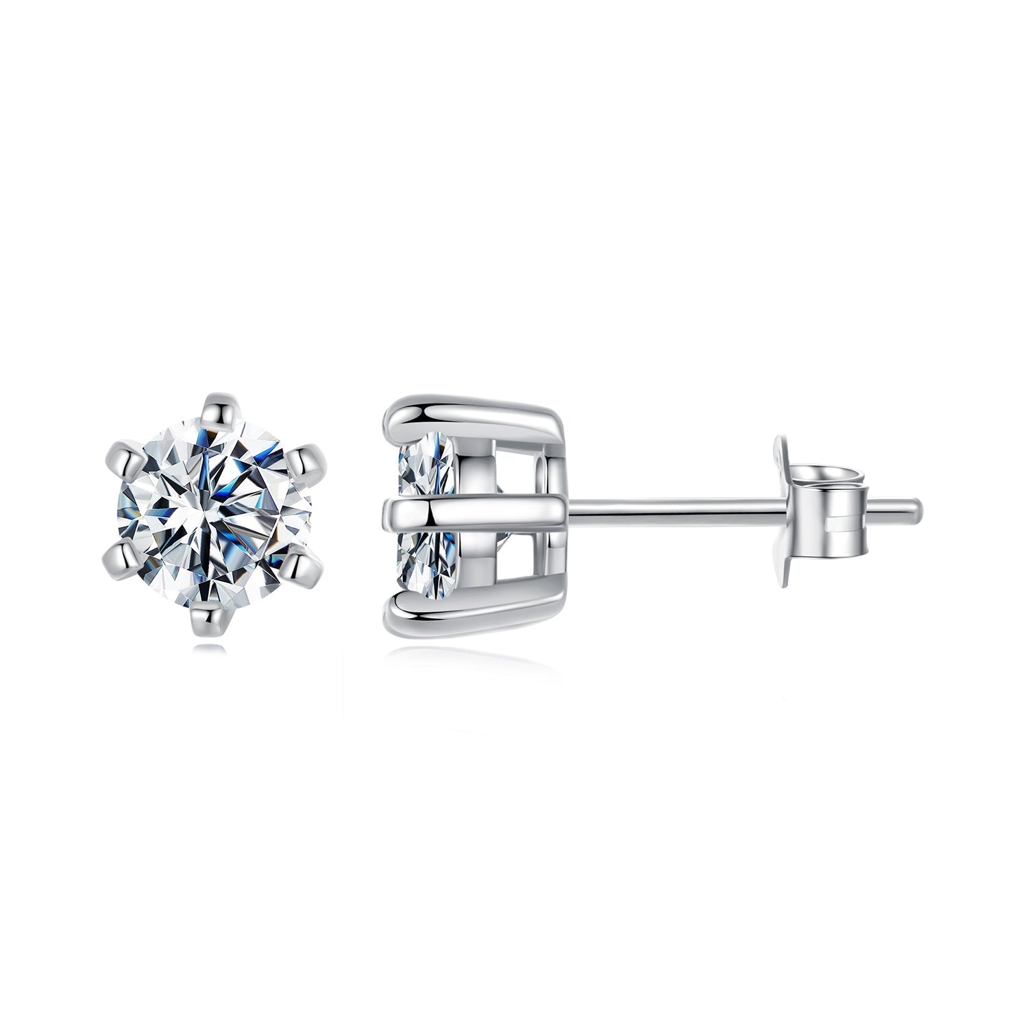 925 Sterling Silver 0.65 Carat Moissanite Earrings for Women DestGlow