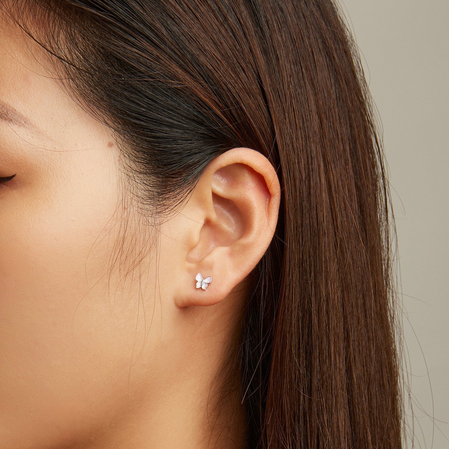 925 Sterling Silver Earrings with Enamel Process, 0.6cm, for Women DestGlow
