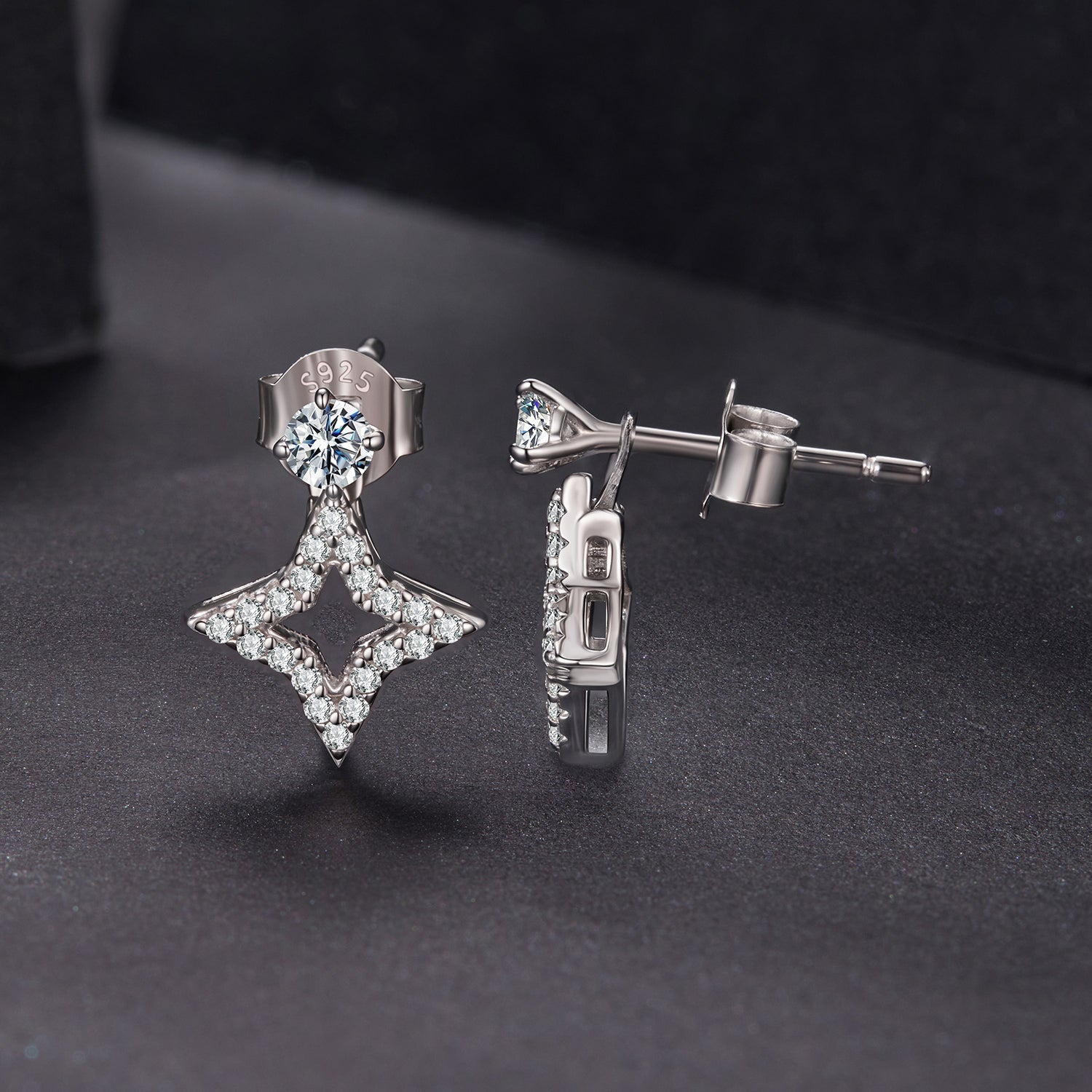 925 Sterling Silver Moissanite 0.1ct Earrings for Women DestGlow