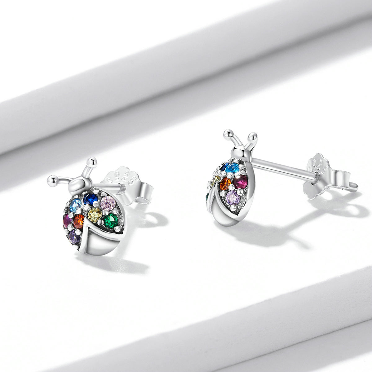 925 Sterling Silver Earrings with Oxidized Finish and Pavé Setting CZ DestGlow