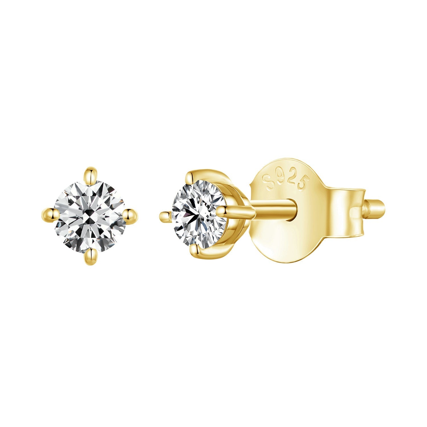 S925 Sterling Silver 3mm Moissanite Earrings for Women DestGlow