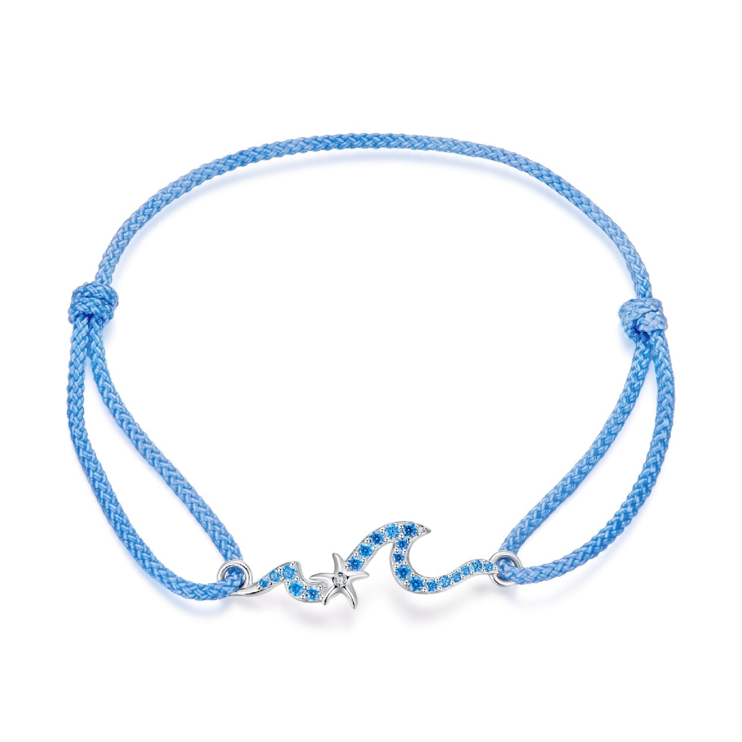 925 Sterling Silver Adjustable White Gold Bracelet with CZ Pendants for Women DestGlow