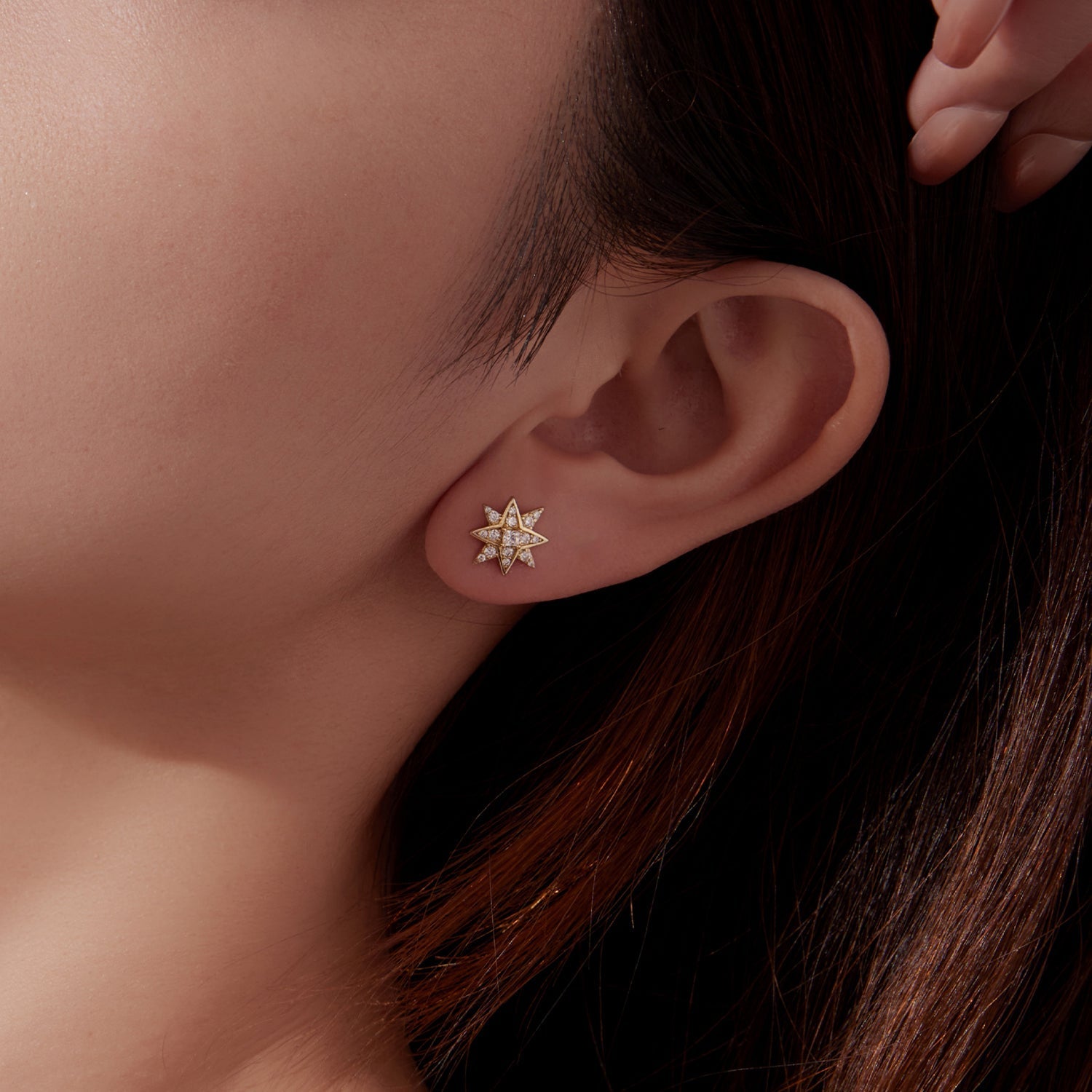 925 Sterling Silver Pavé Setting Gold Plated Earrings DestGlow