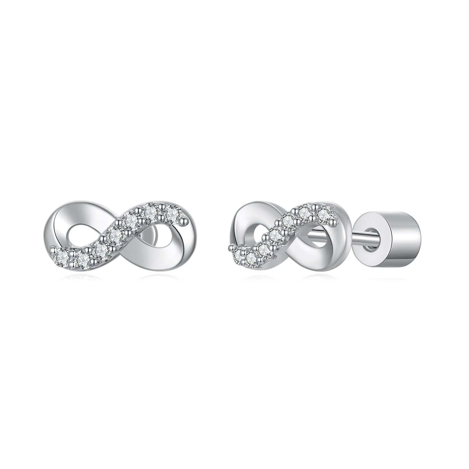 925 Sterling Silver & Moissanite Earrings 0.005ct for Women DestGlow