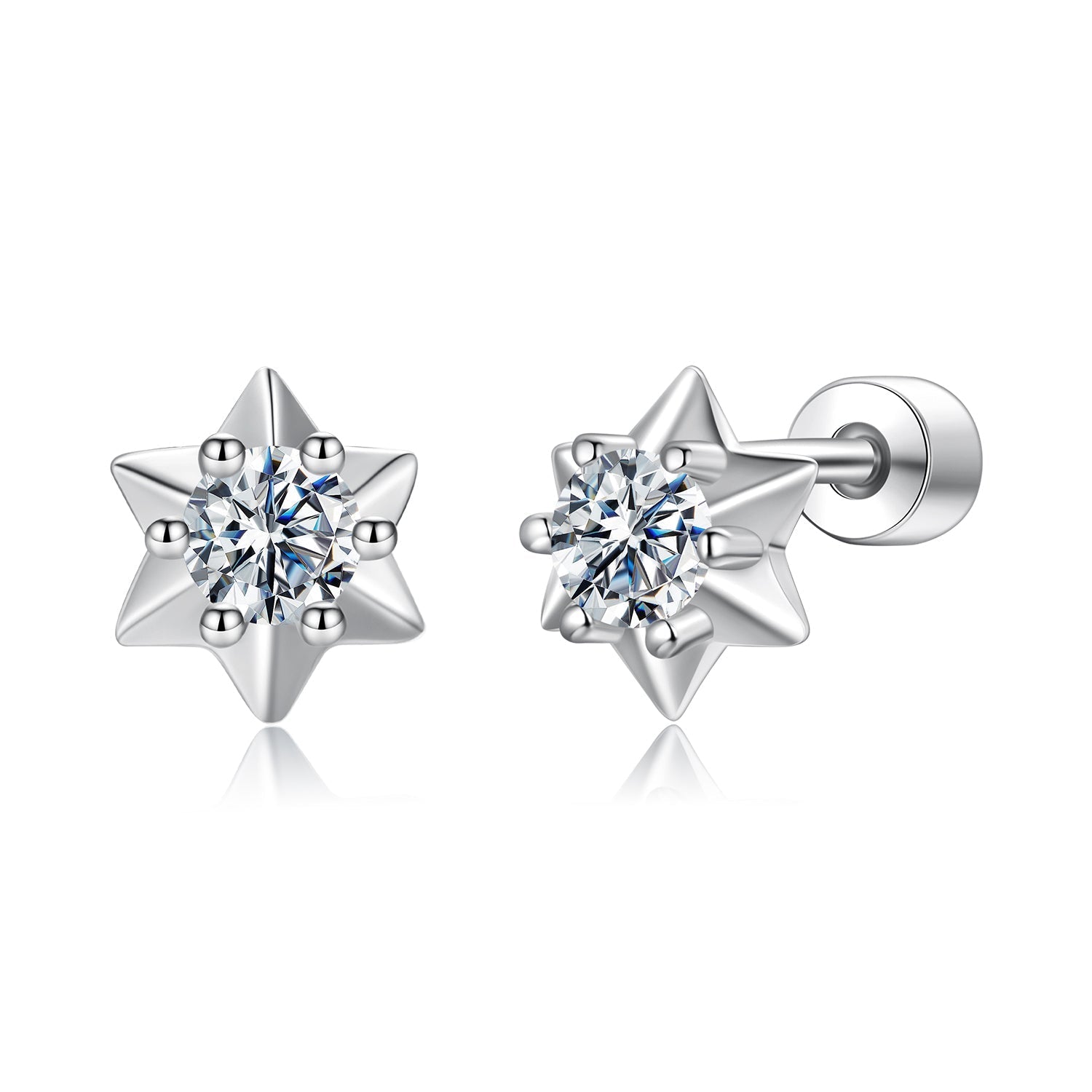 925 Sterling Silver Moissanite 0.10 Carat Earrings for Women DestGlow