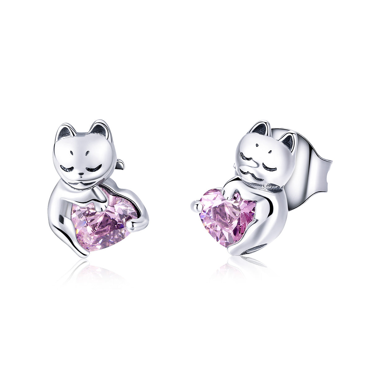 925 Sterling Silver Earrings with Pavé Setting and Oxidized Finish for Women DestGlow