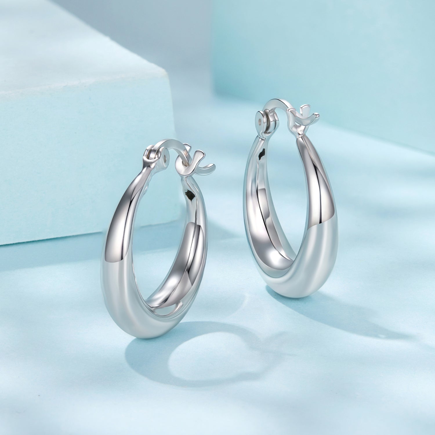 925 Sterling Silver White Gold Plated Earrings 3.0*0.7cm for Women DestGlow