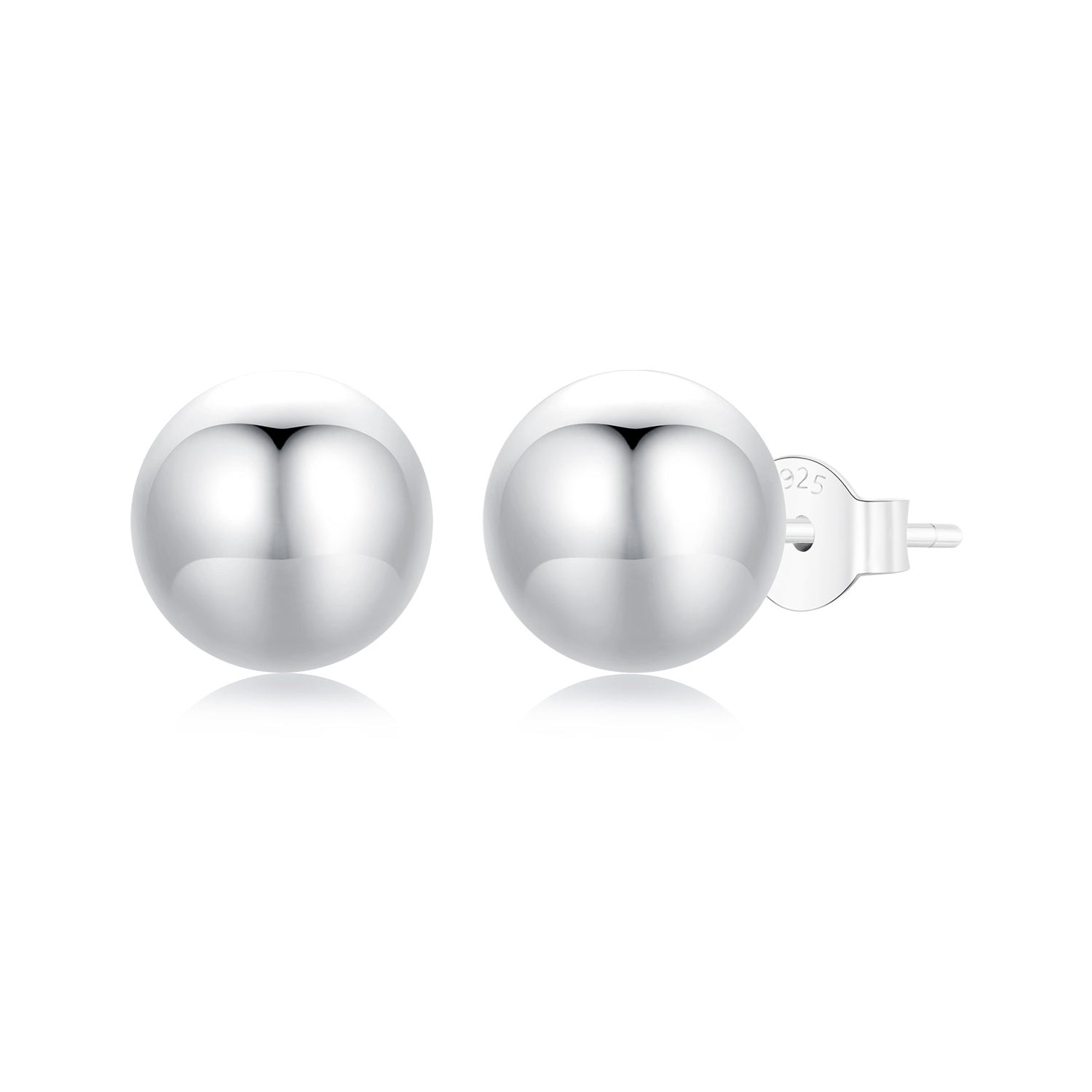 925 Sterling Silver Plated White Gold Earrings - 10mm for Women DestGlow
