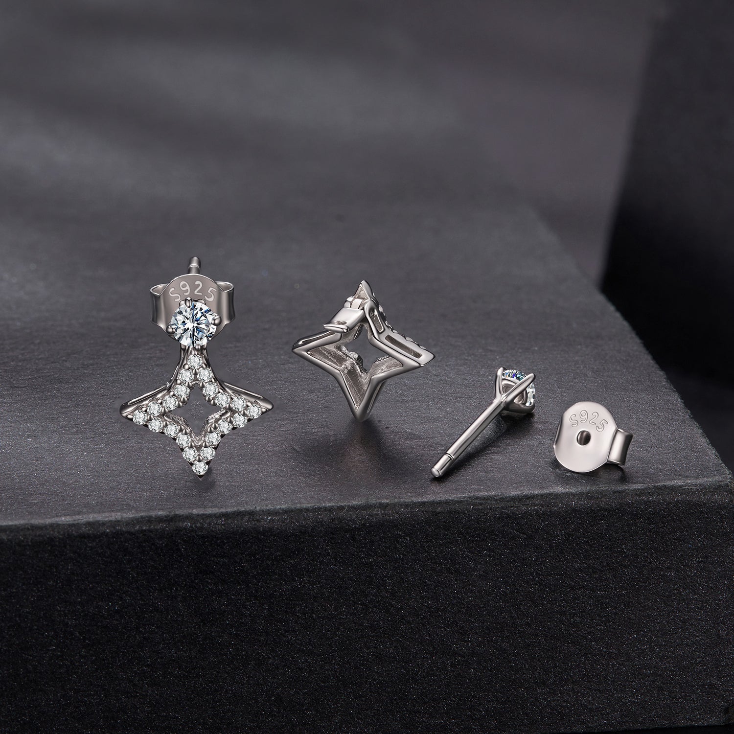 925 Sterling Silver Moissanite 0.1ct Earrings for Women DestGlow