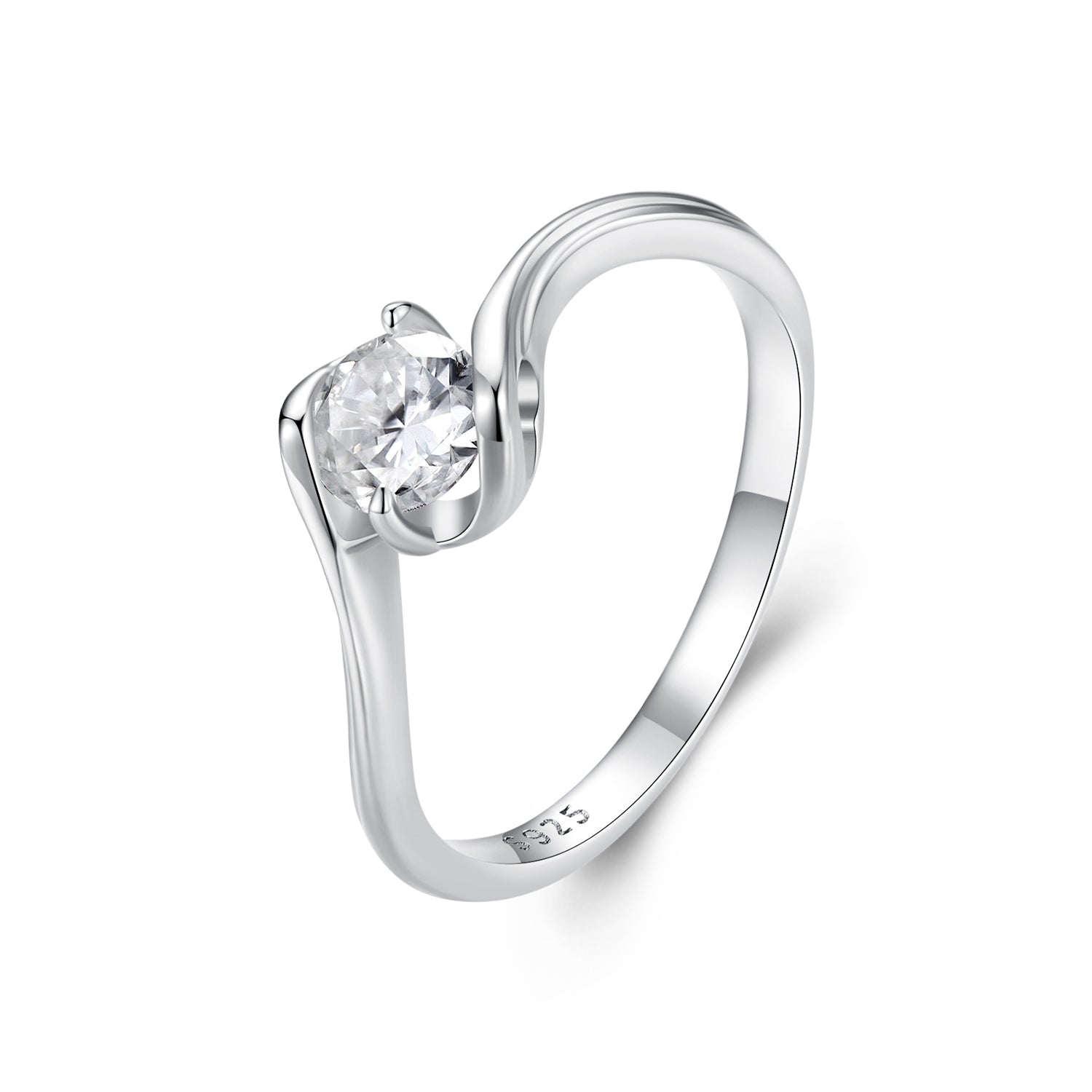 925 Sterling Silver 5mm Moissanite Ring for Women DestGlow