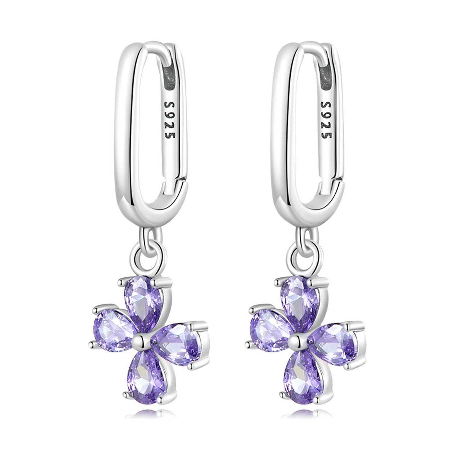925 Sterling Silver Earrings with Pavé Setting CZ for Women DestGlow