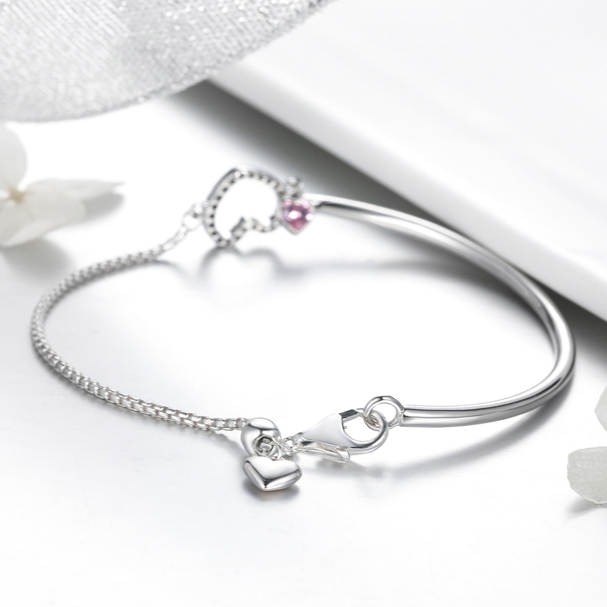 925 Sterling Silver Bracelet 19cm for Women DestGlow