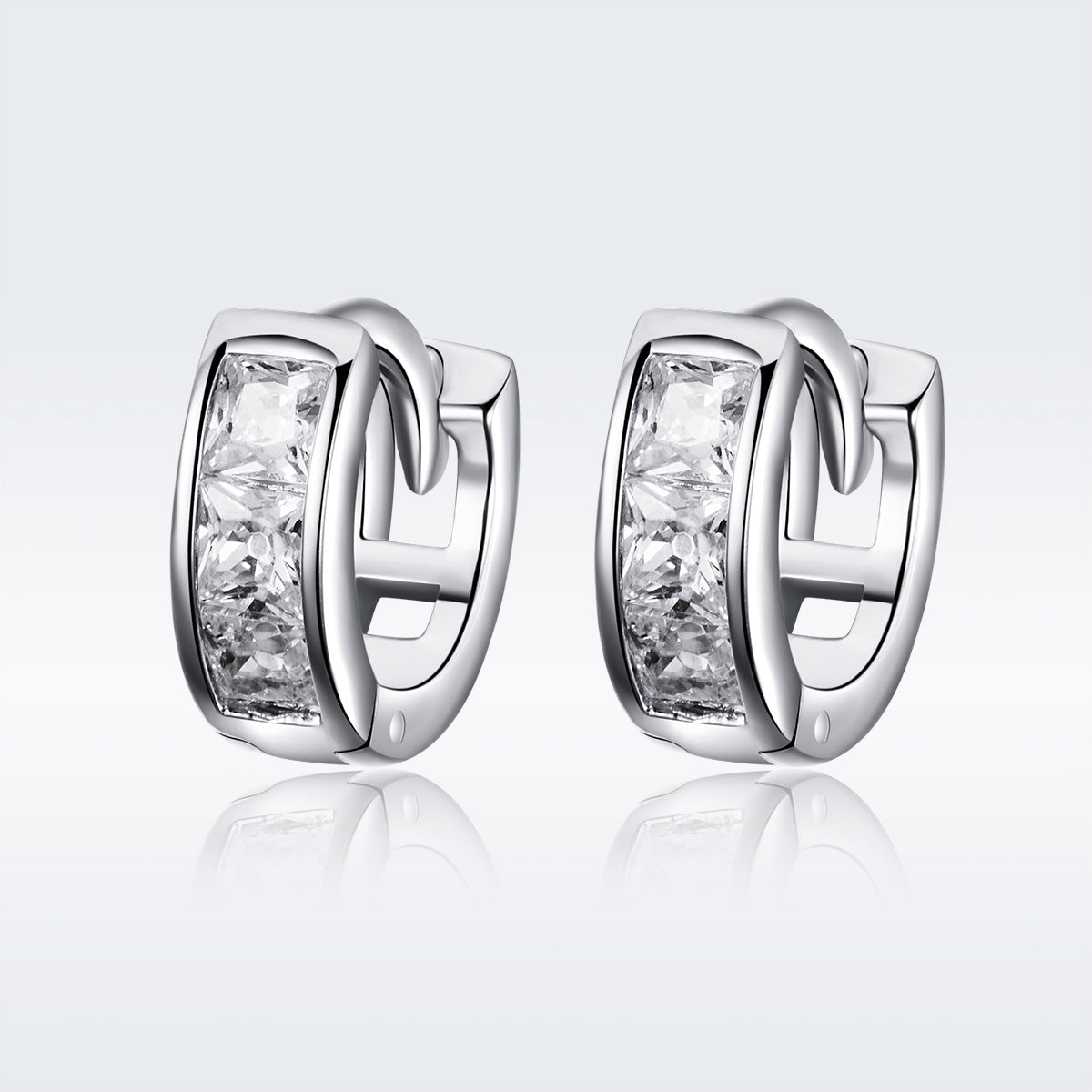 925 Sterling Silver Plated Platinum Pavé Setting CZ Earrings DestGlow