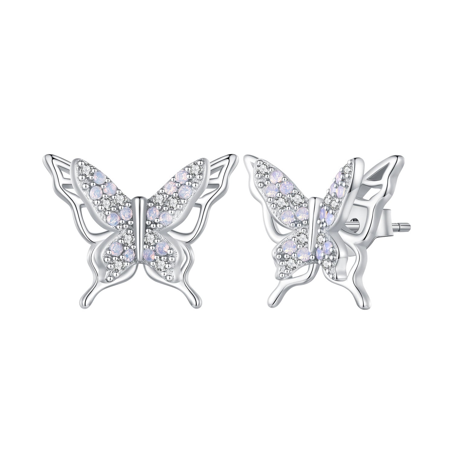 925 Sterling Silver Opal Nanometer Stone Earrings for Women DestGlow