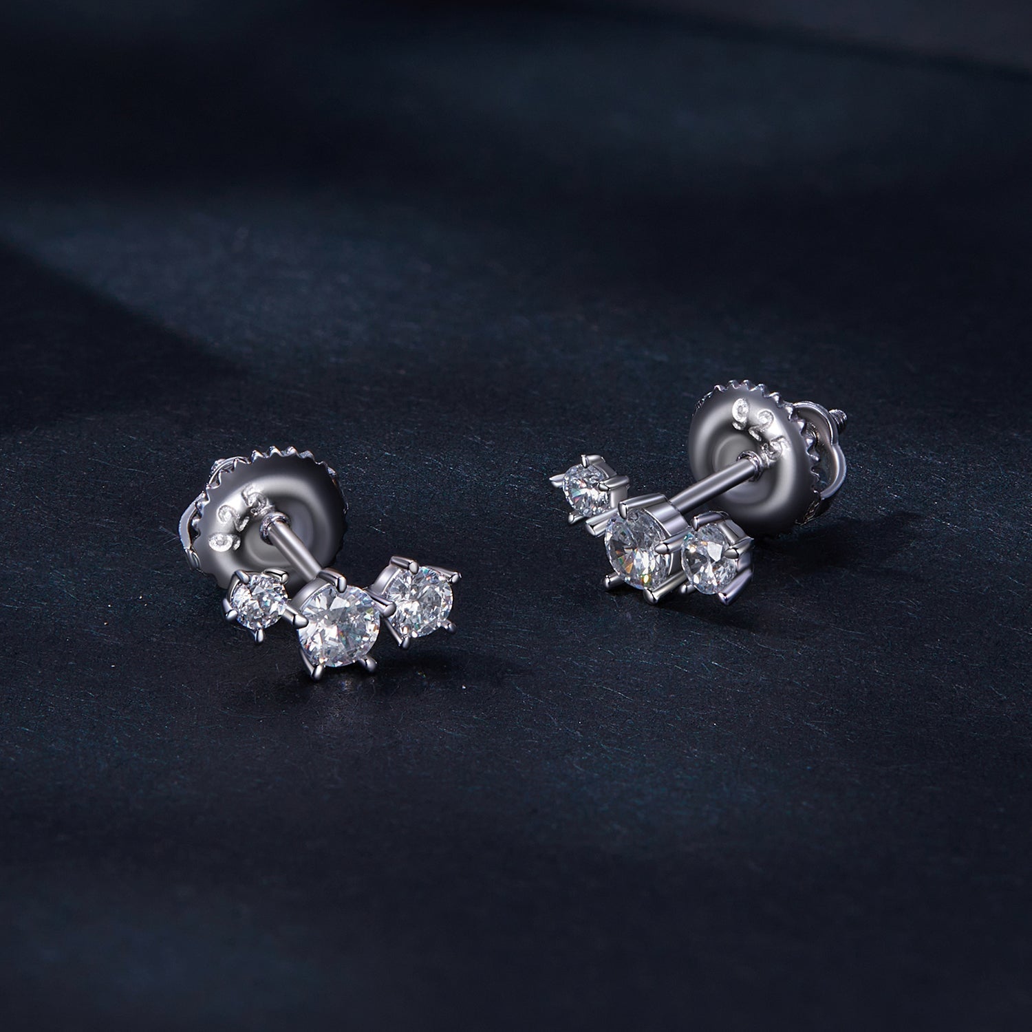 925 Sterling Silver Moissanite 0.01 Carat Earrings Size 4*9mm for Women DestGlow