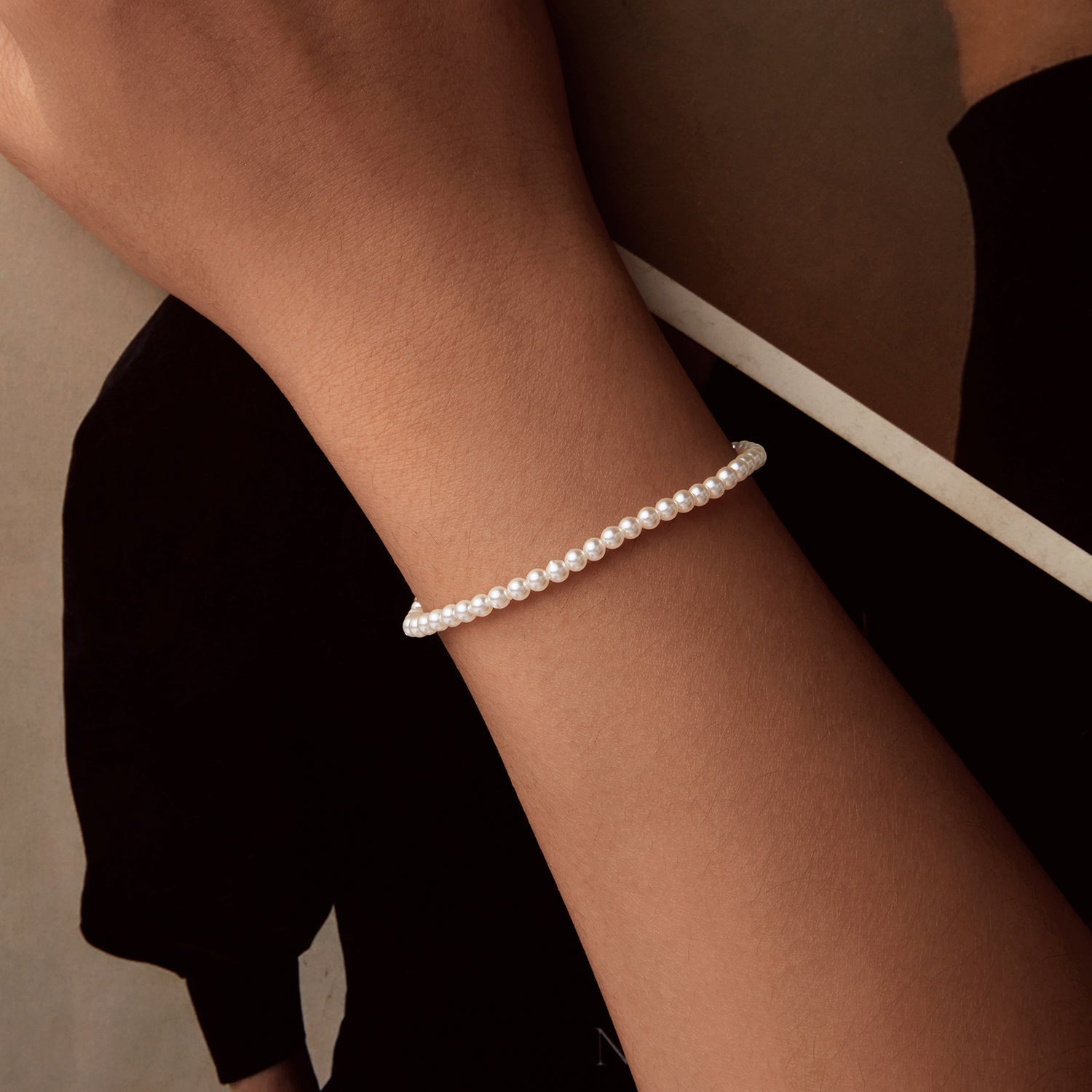 925 Sterling Silver White Gold Plated Shell Pearl Bracelet 16+6cm for Women DestGlow