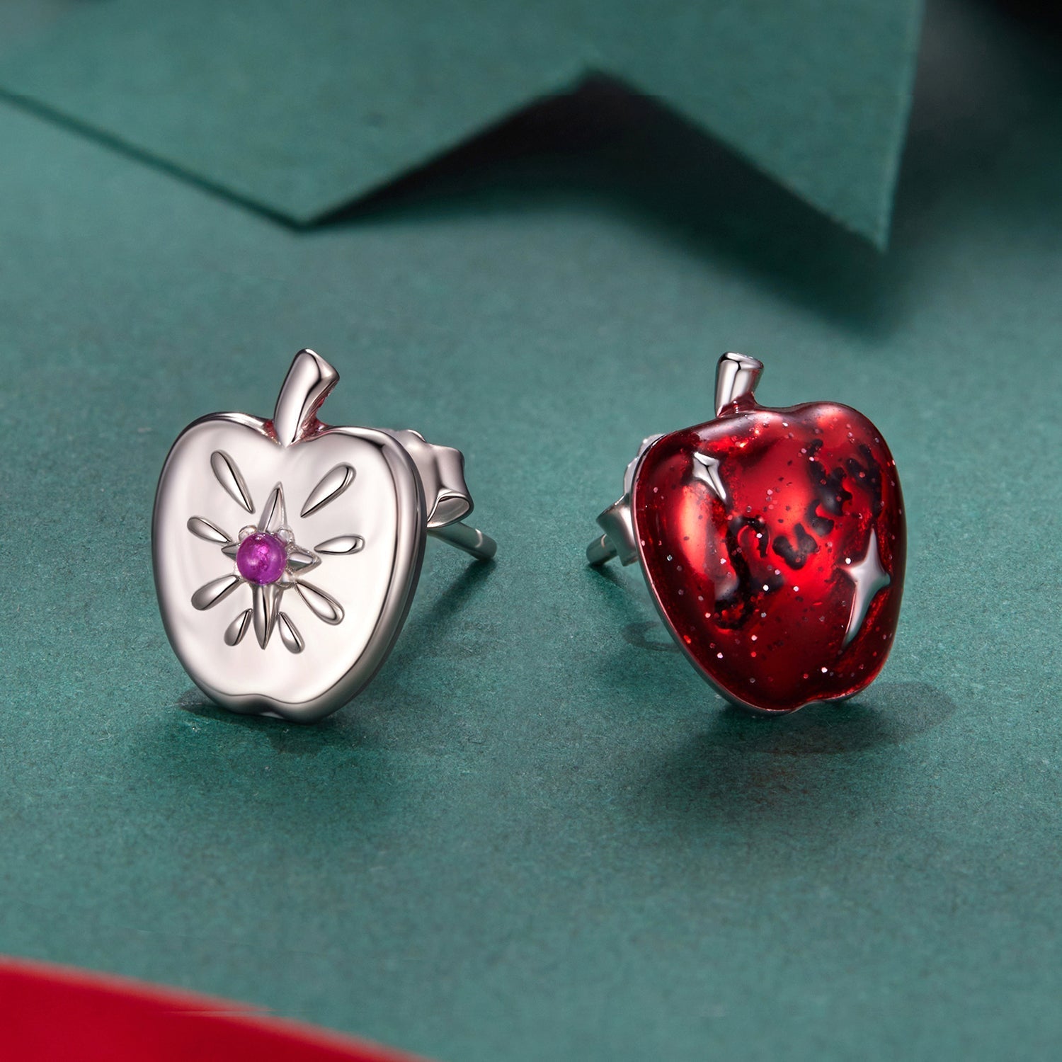 925 Sterling Silver Earrings with Synthetic Spinel & Enamel, 1.1x0.8cm for Women DestGlow