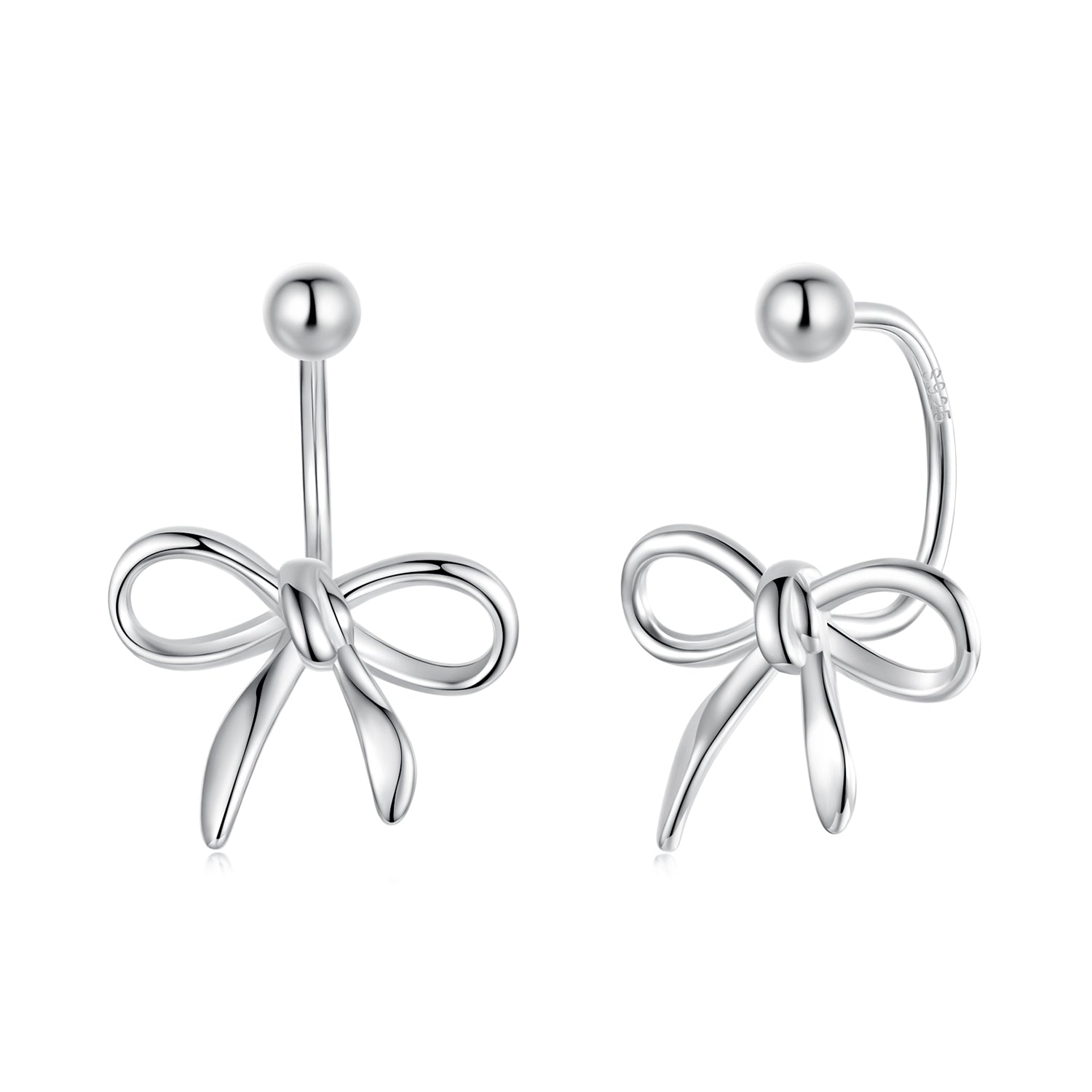 925 Sterling Silver Earrings with White Gold Plating - 1.0*1.3 cm DestGlow