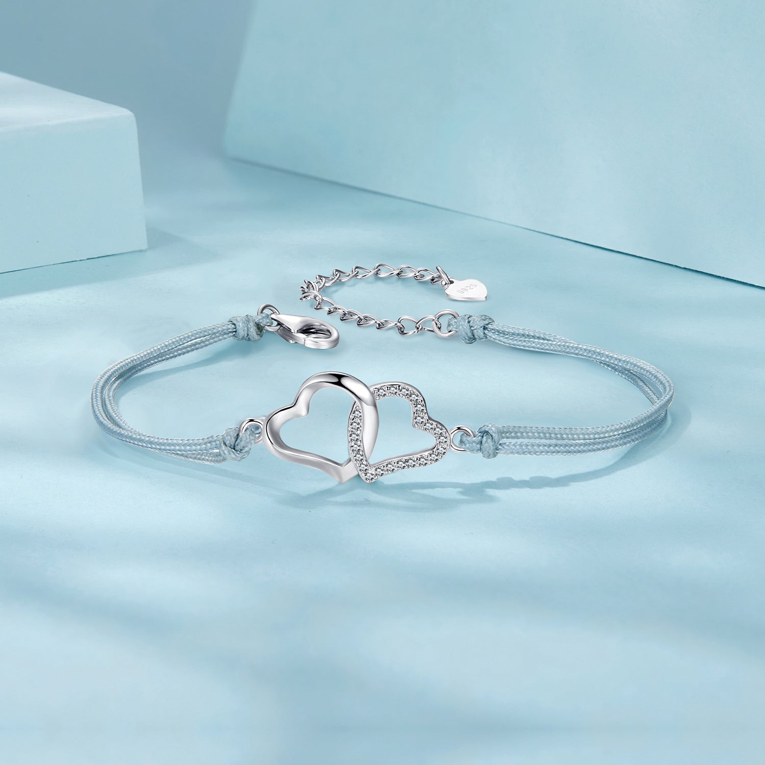 925 Sterling Silver Bracelet with Pavé Setting CZ, 170+50mm Length, White Gold Plated for Women DestGlow