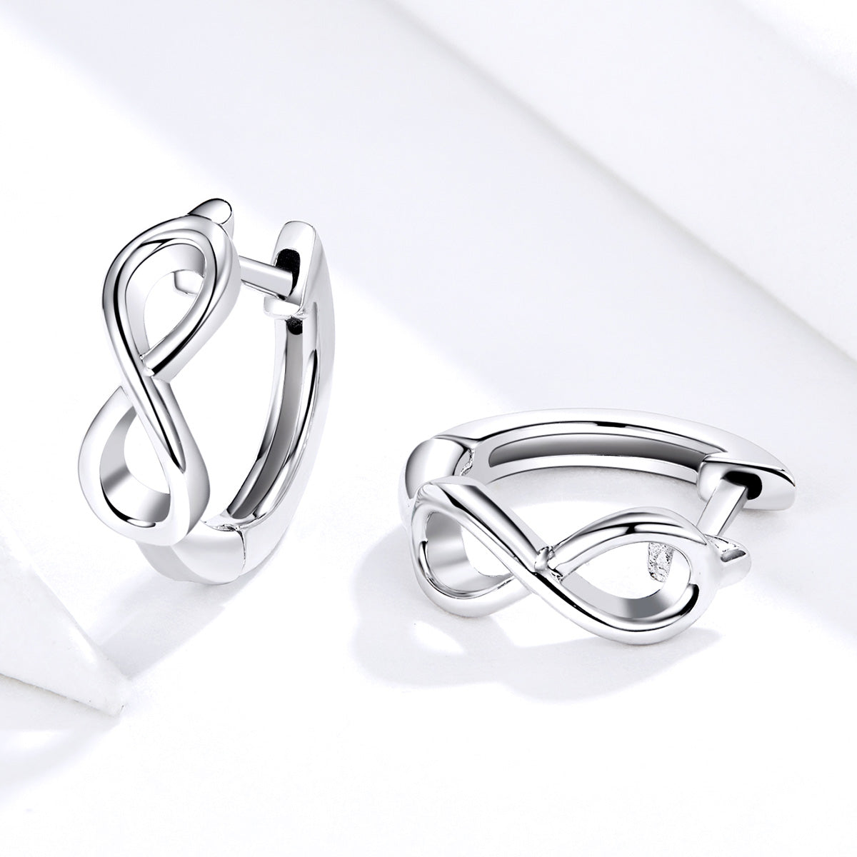 925 Sterling Silver Earrings - 1.2*0.4cm, Platinum Plated for Women DestGlow