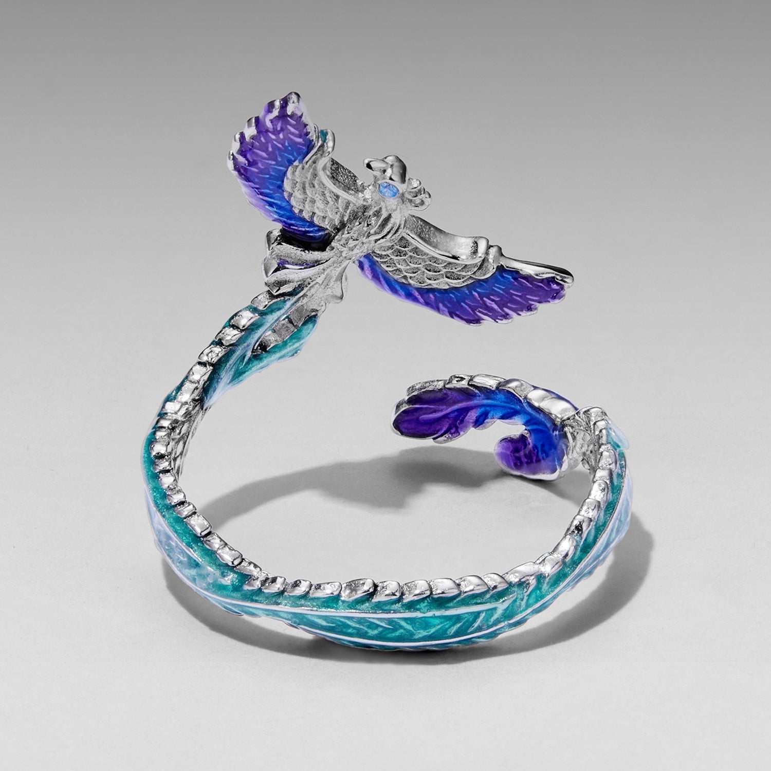 925 Sterling Silver Enamel Adjustable Ring for Women DestGlow