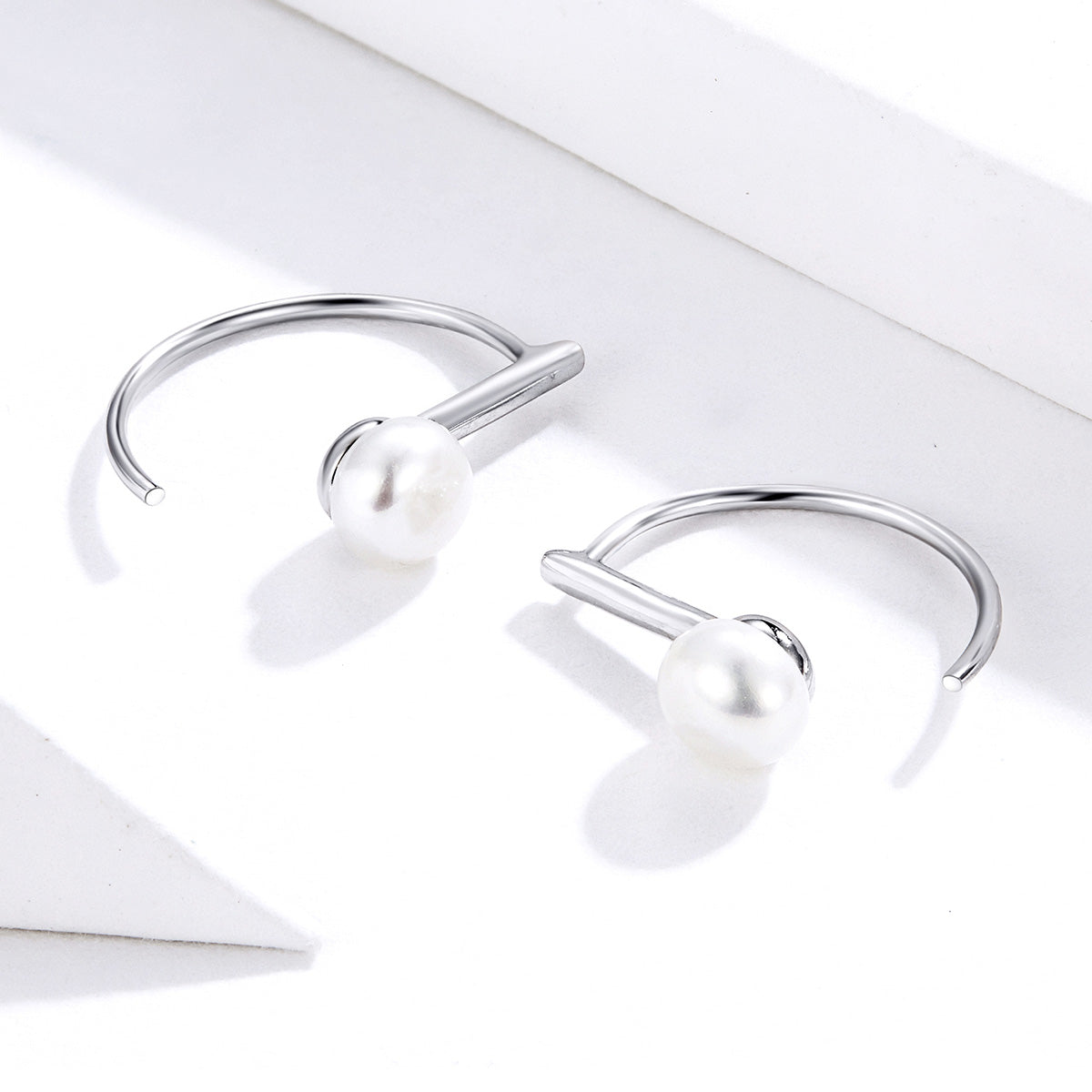 925 Sterling Silver Earrings in Rose Gold with Beads for Women DestGlow