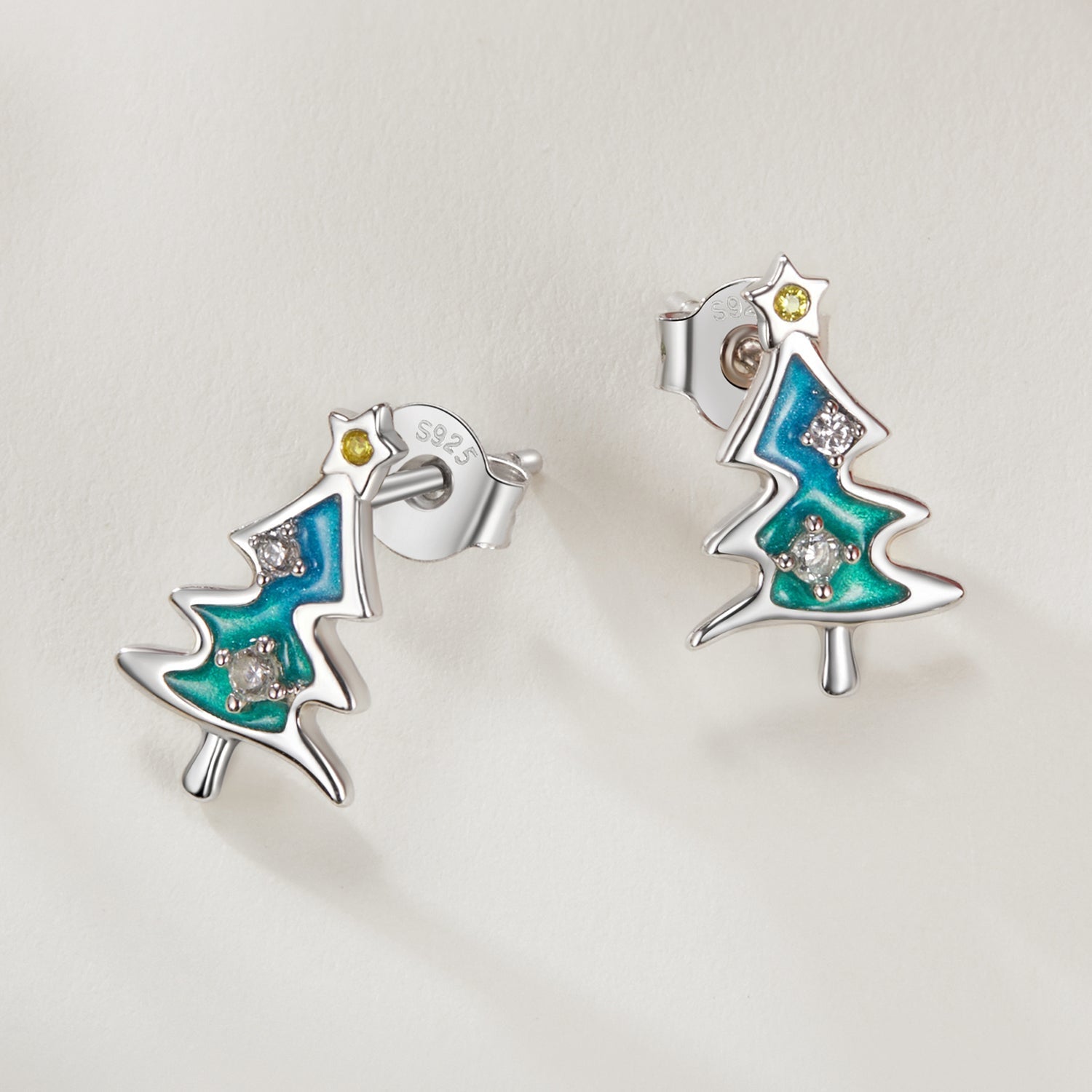 925 Sterling Silver Enamel Pavé CZ Earrings for Women DestGlow