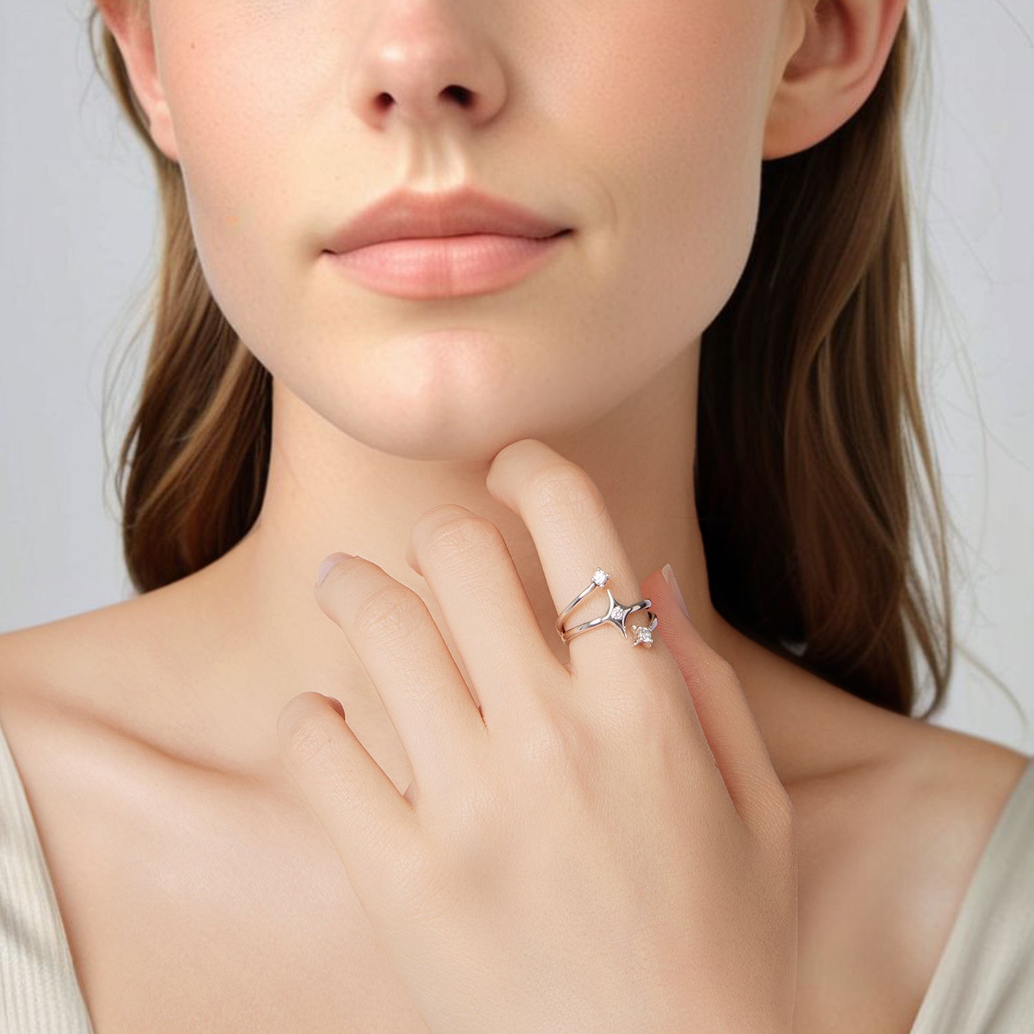 925 Sterling Silver Oxidized CZ Ring with Pavé Setting for Women DestGlow