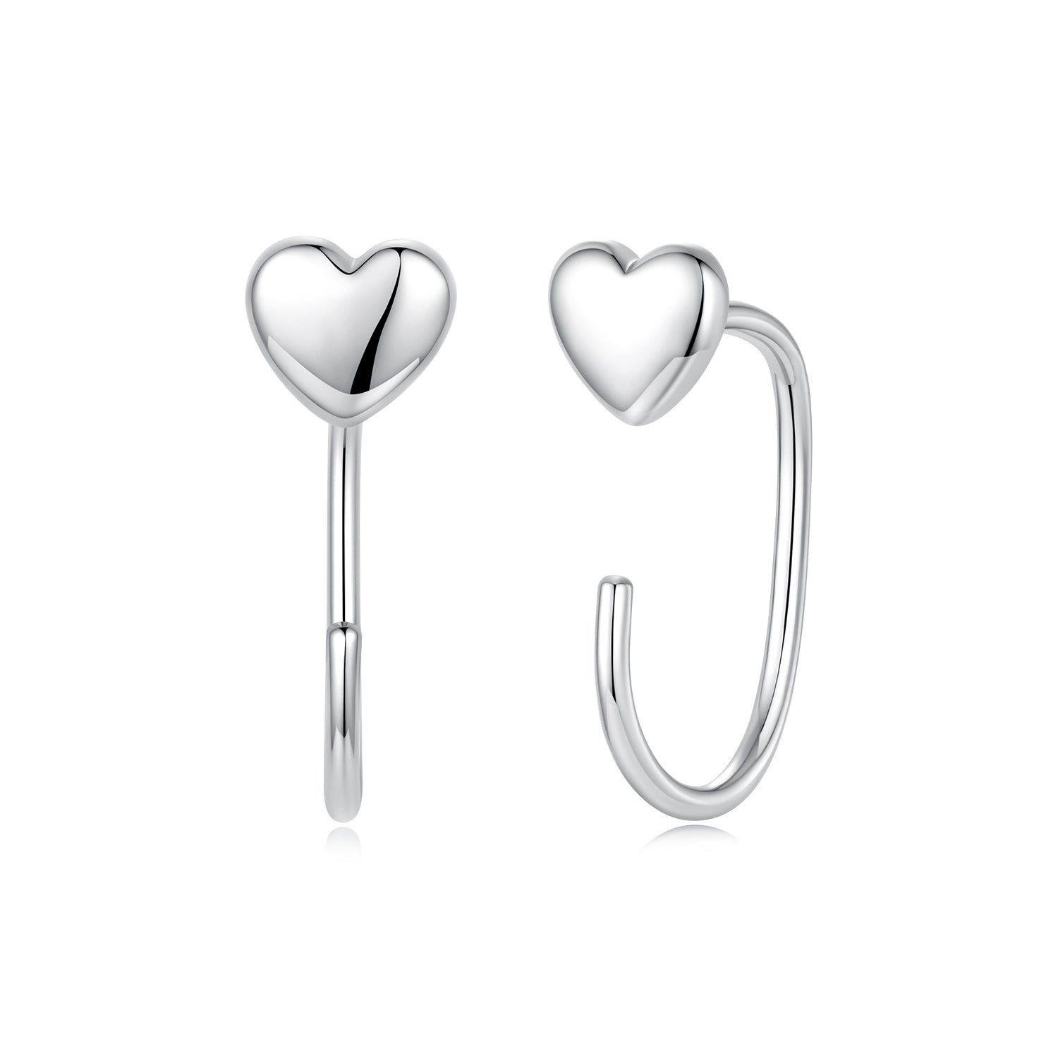 925 Silver White Gold Plated 1.4cm Brass Earrings for Women DestGlow