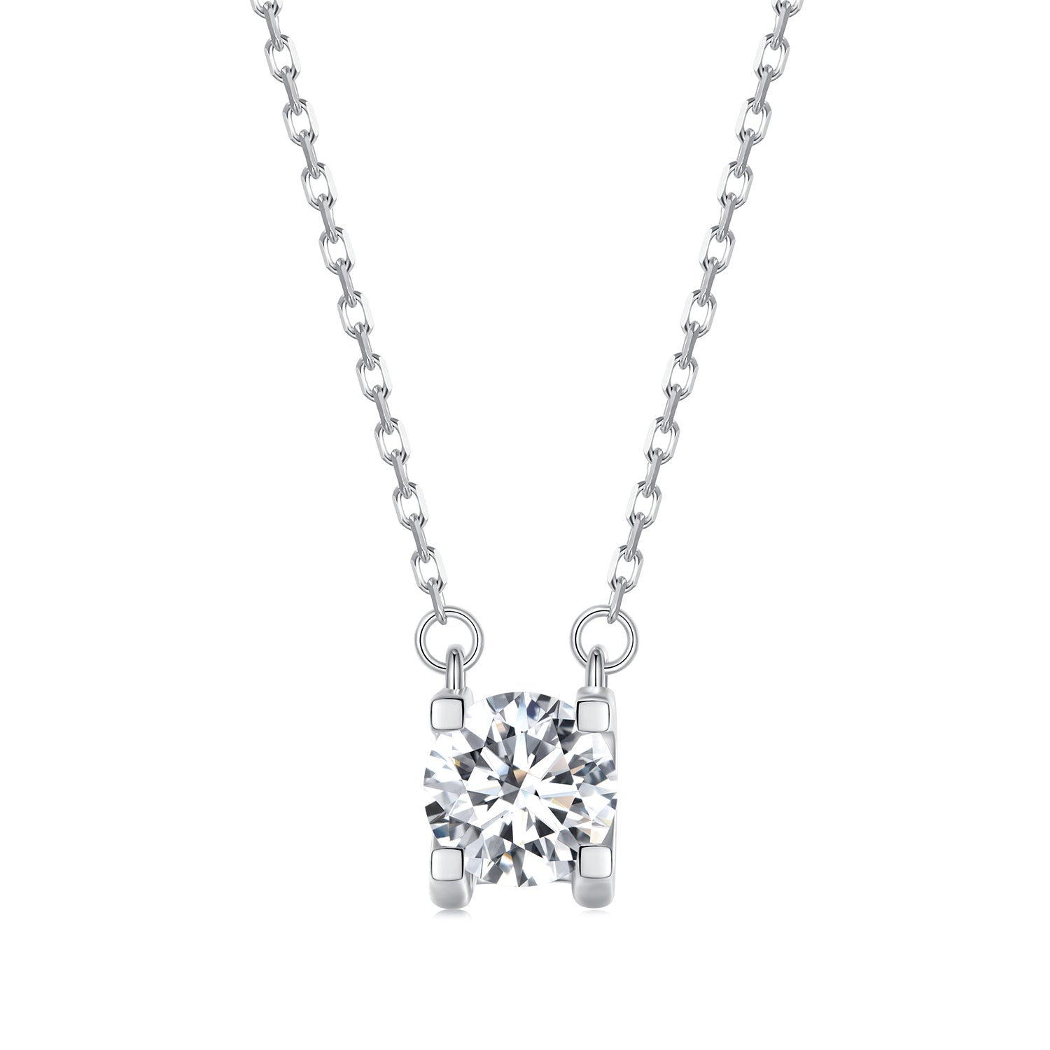 925 Sterling Silver 0.65 Carat Moissanite Necklace for Women DestGlow