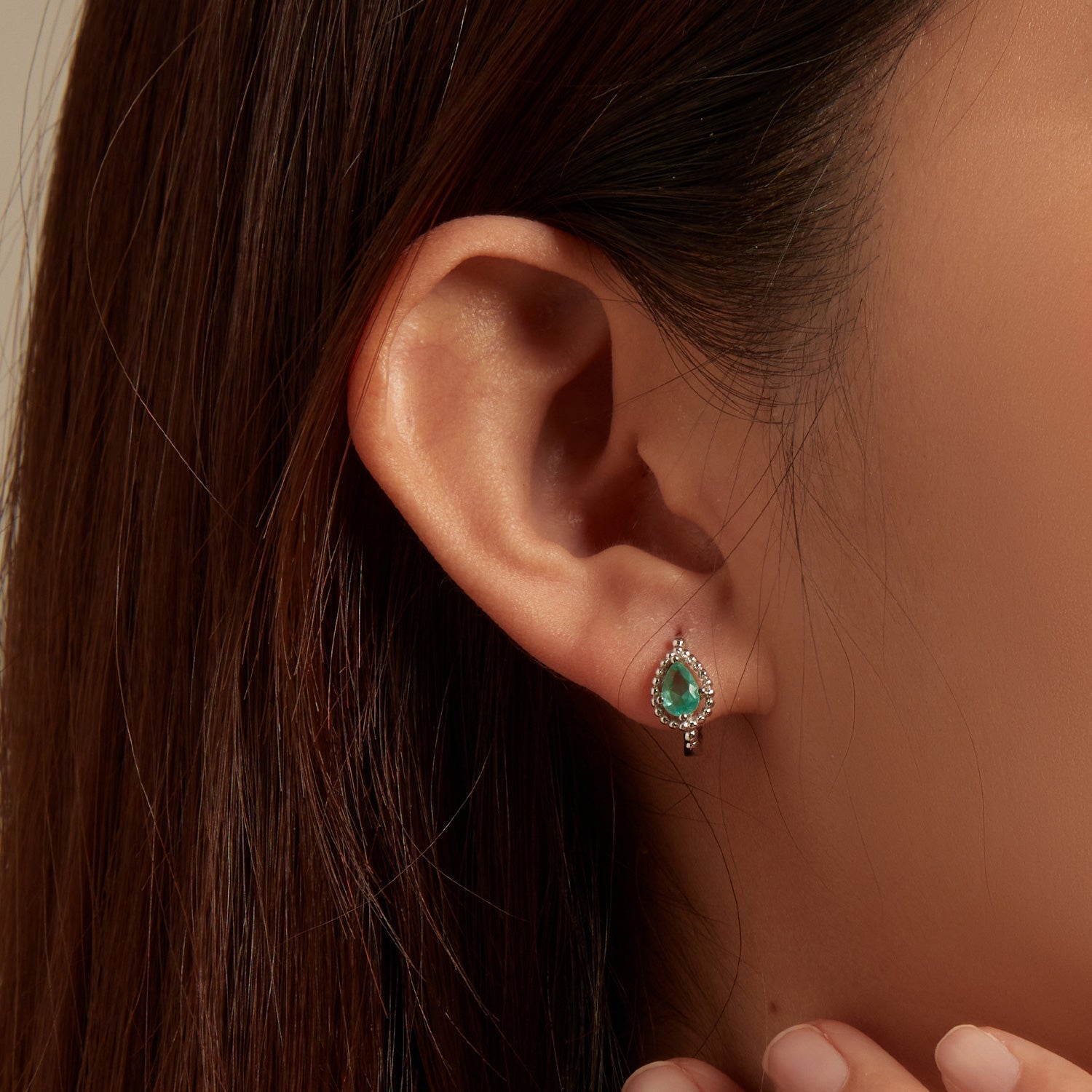 925 Sterling Silver Earrings with Pavé Setting and Transparent Glass DestGlow