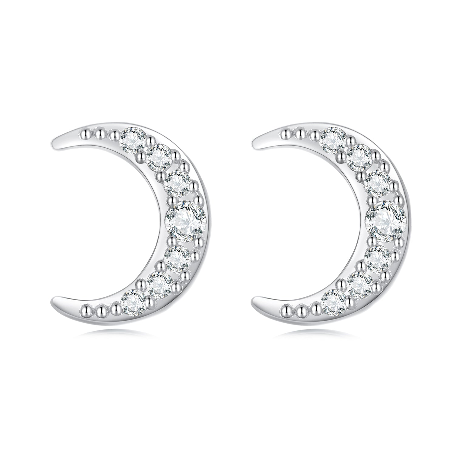 925 Sterling Silver Earrings with Pavé Setting CZ, 0.8*0.6cm for Women DestGlow