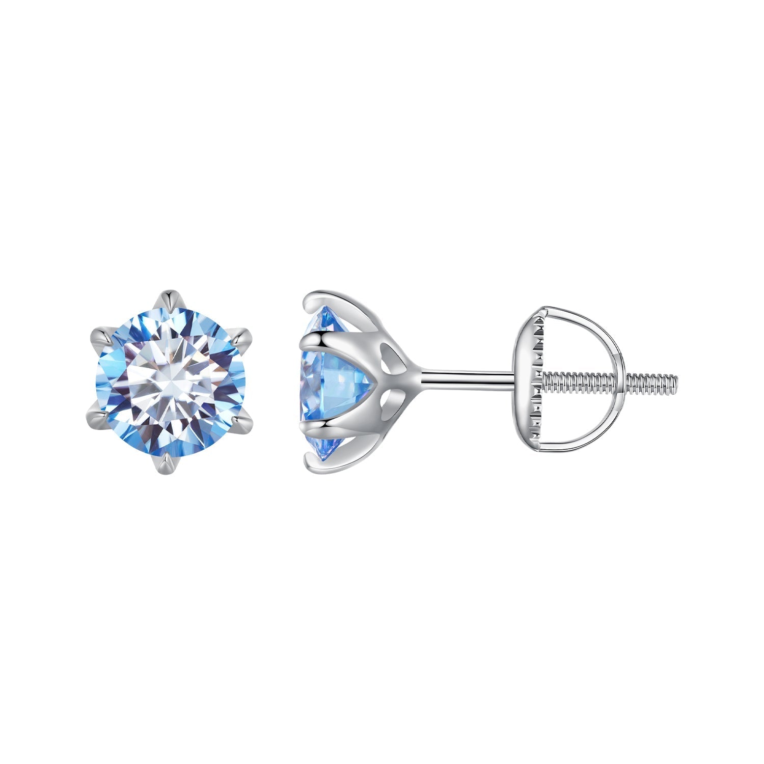 925 Sterling Silver Moissanite 1.00 Carat Earrings Size 7.0mm for Women DestGlow