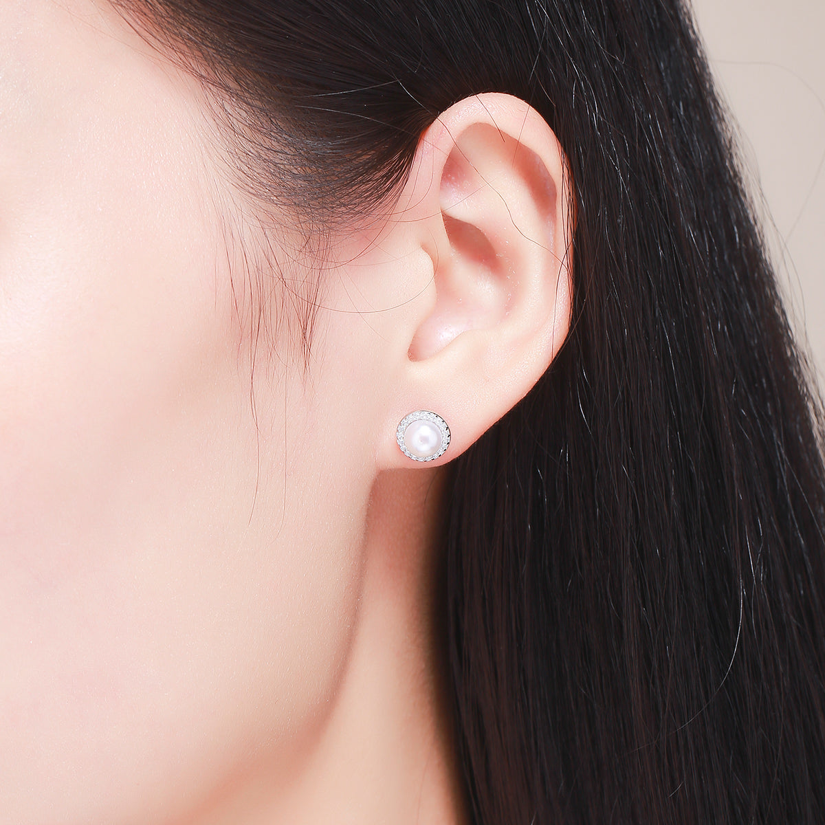 925 Sterling Silver Freshwater Pearl Earrings with CZ for Women DestGlow
