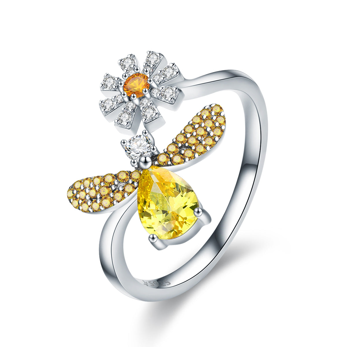 925 Sterling Silver Ring - 0.2cm Width, 1.6*1.5cm Size for Women DestGlow