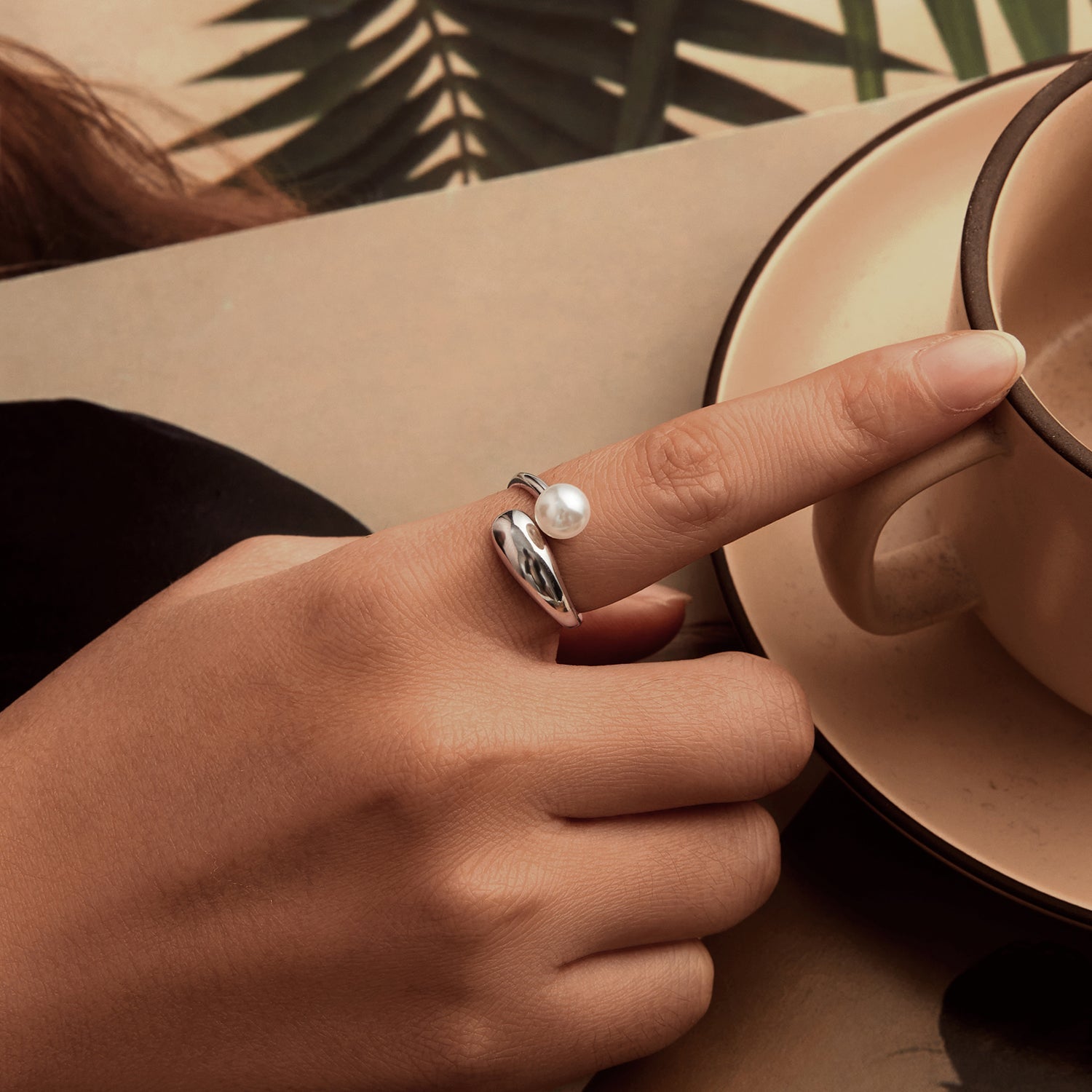 925 Sterling Silver Quality Shell Pearl Ring for Women DestGlow