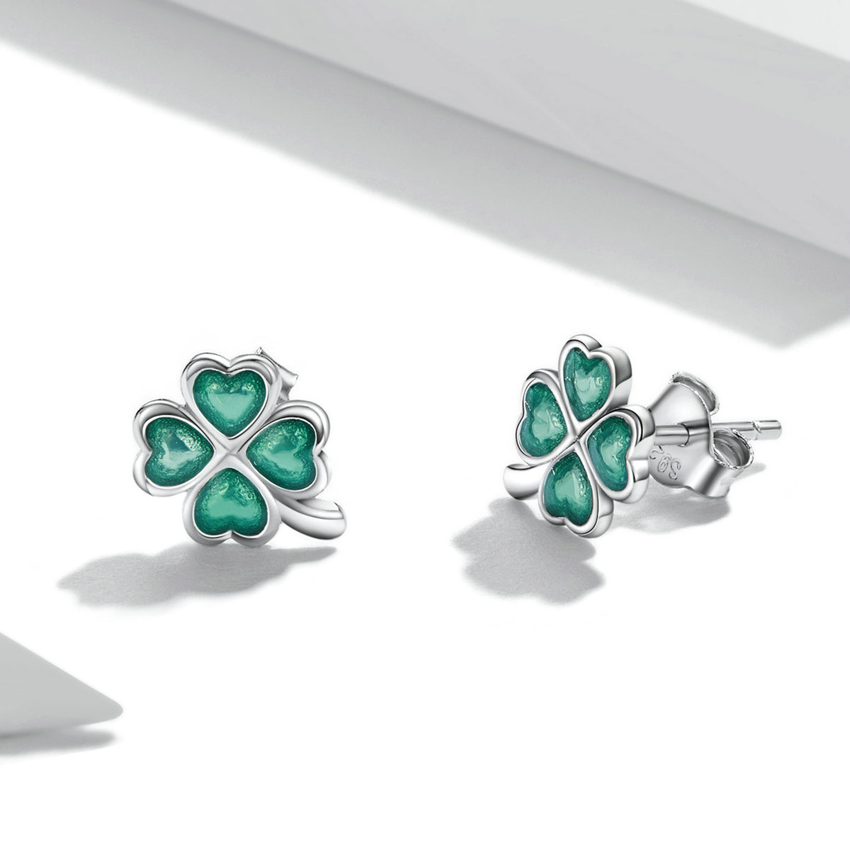 925 Sterling Silver Enamel Plated Platinum Earrings for Women DestGlow