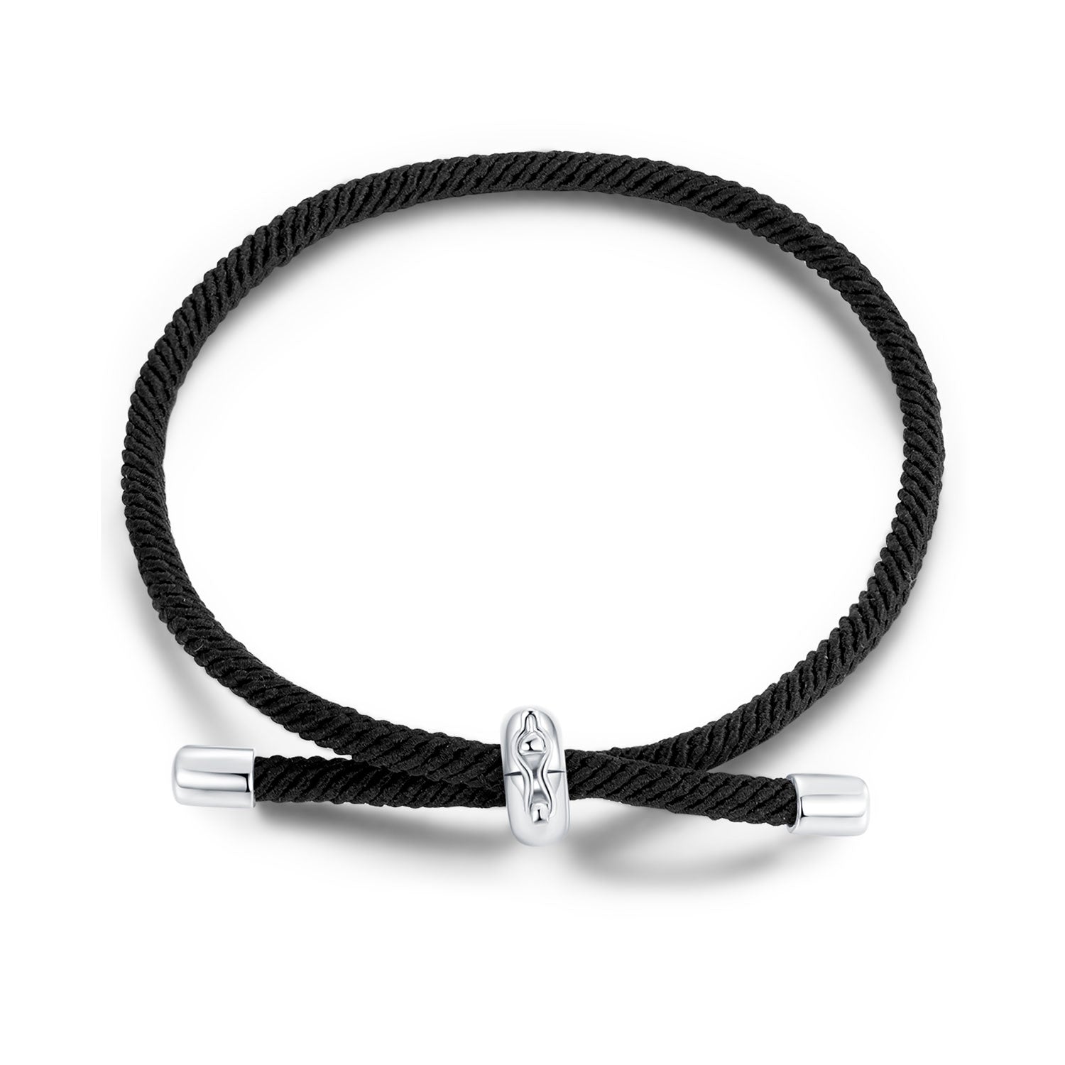 925 Sterling Silver and White Gold Plated Rope Bracelet for Men DestGlow