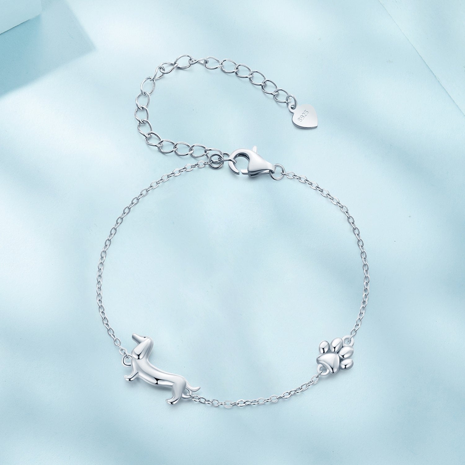 925 Sterling Silver Plated Platinum 150mm+60mm Bracelet for Women DestGlow
